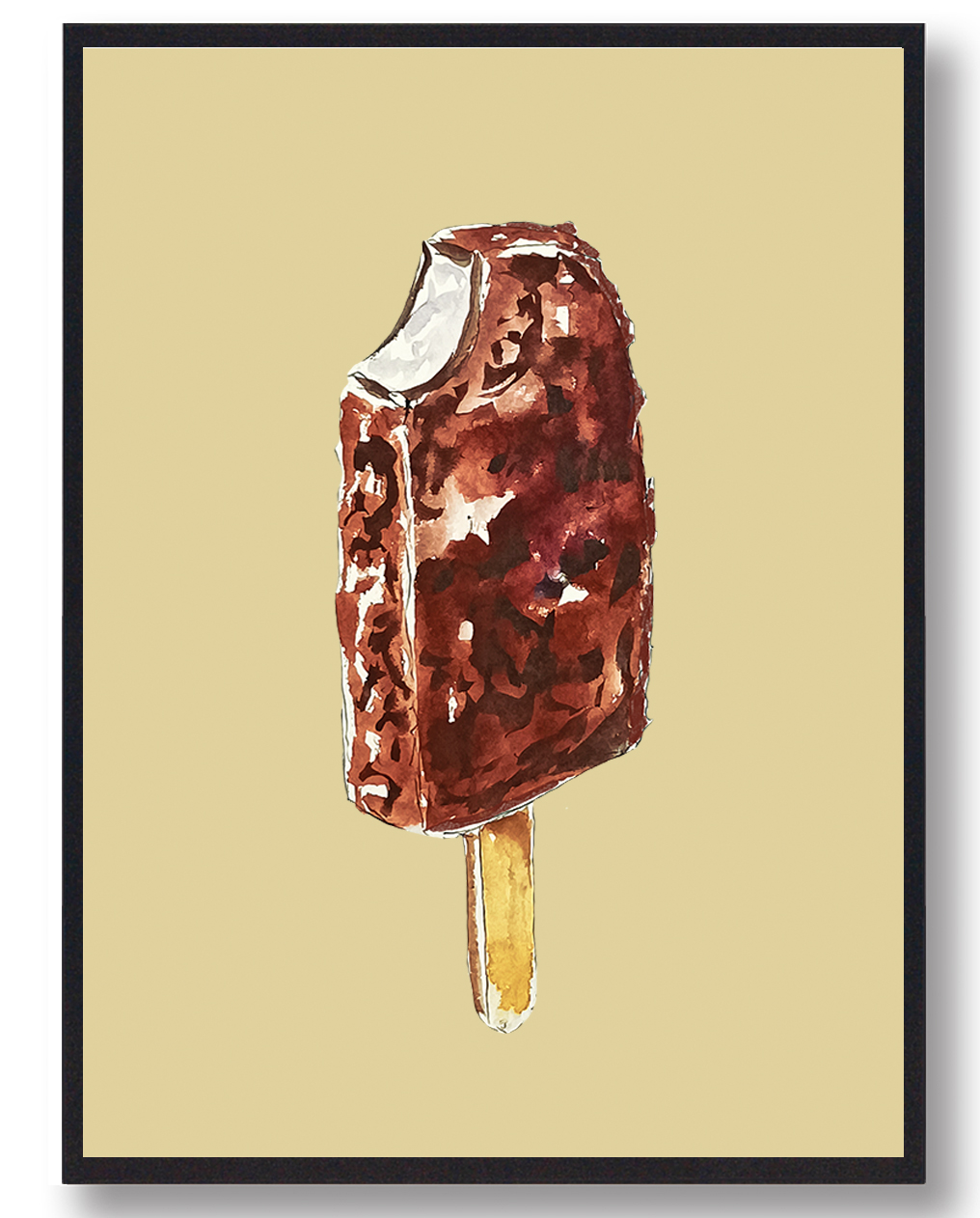 Mandel   Håndtegnet Plakat  Gul   Størrelse:   15x21cm  A5