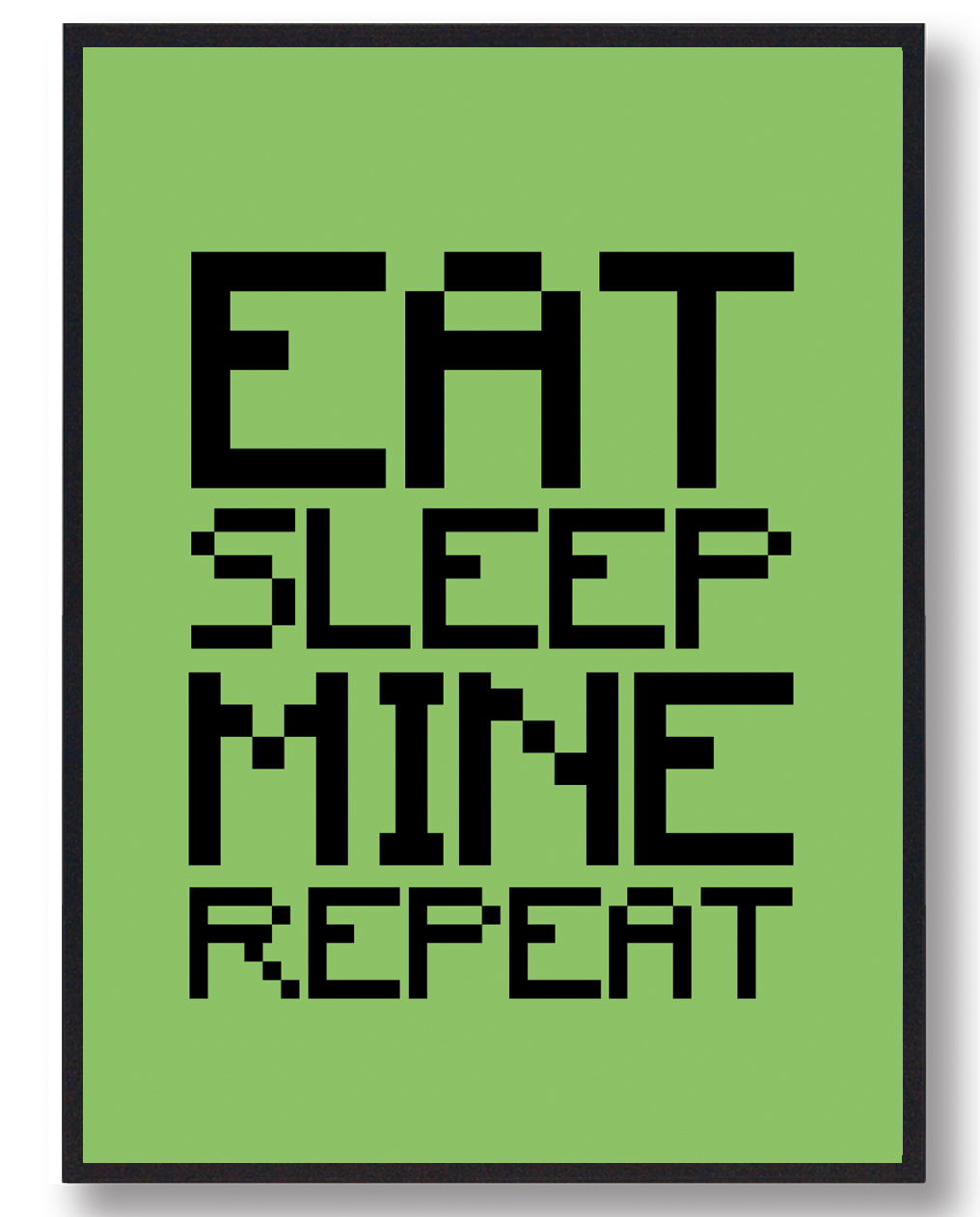 Mine Repeat Minecraft Gamerplakater  Grøn   Størrelse:   21x29 7cm  A4