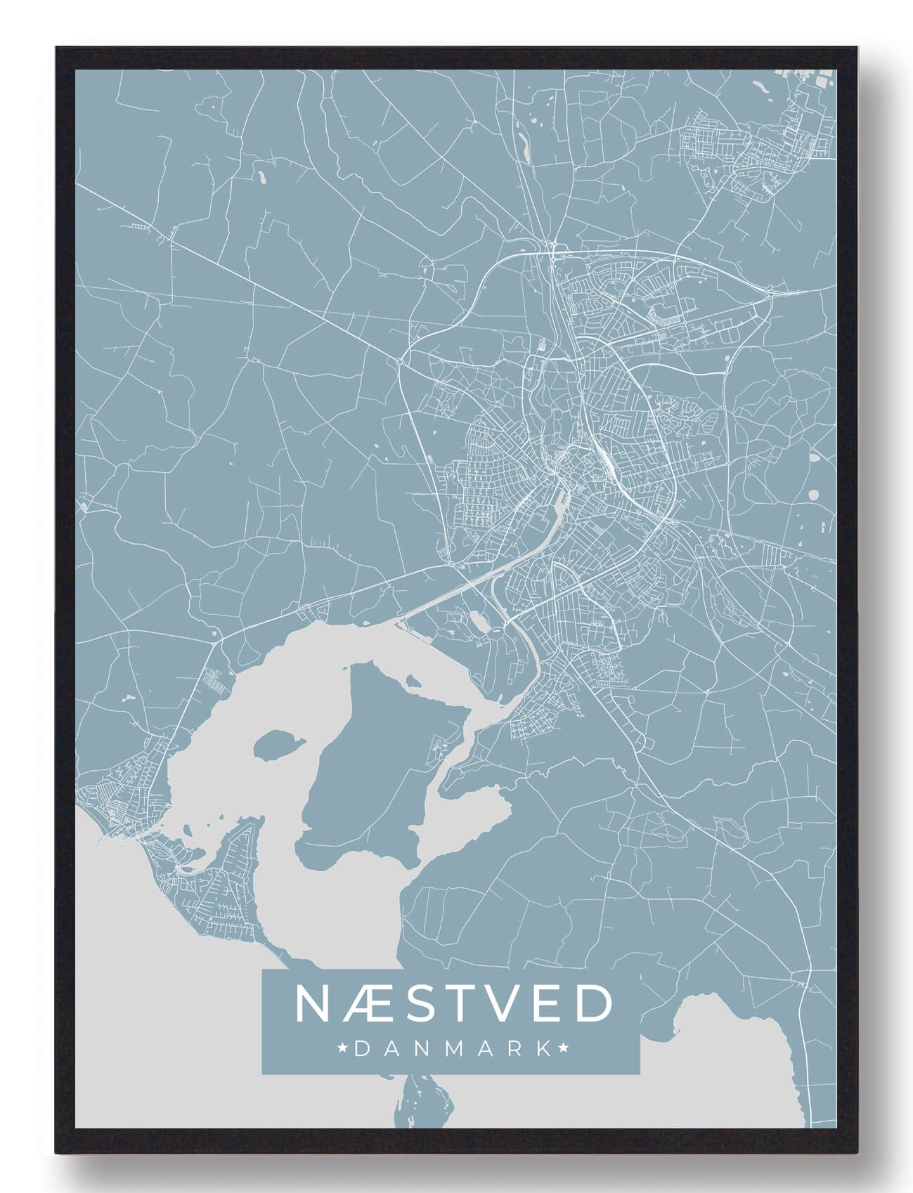Næstved Plakat Lyseblå  Størrelse:   15x21cm  A5