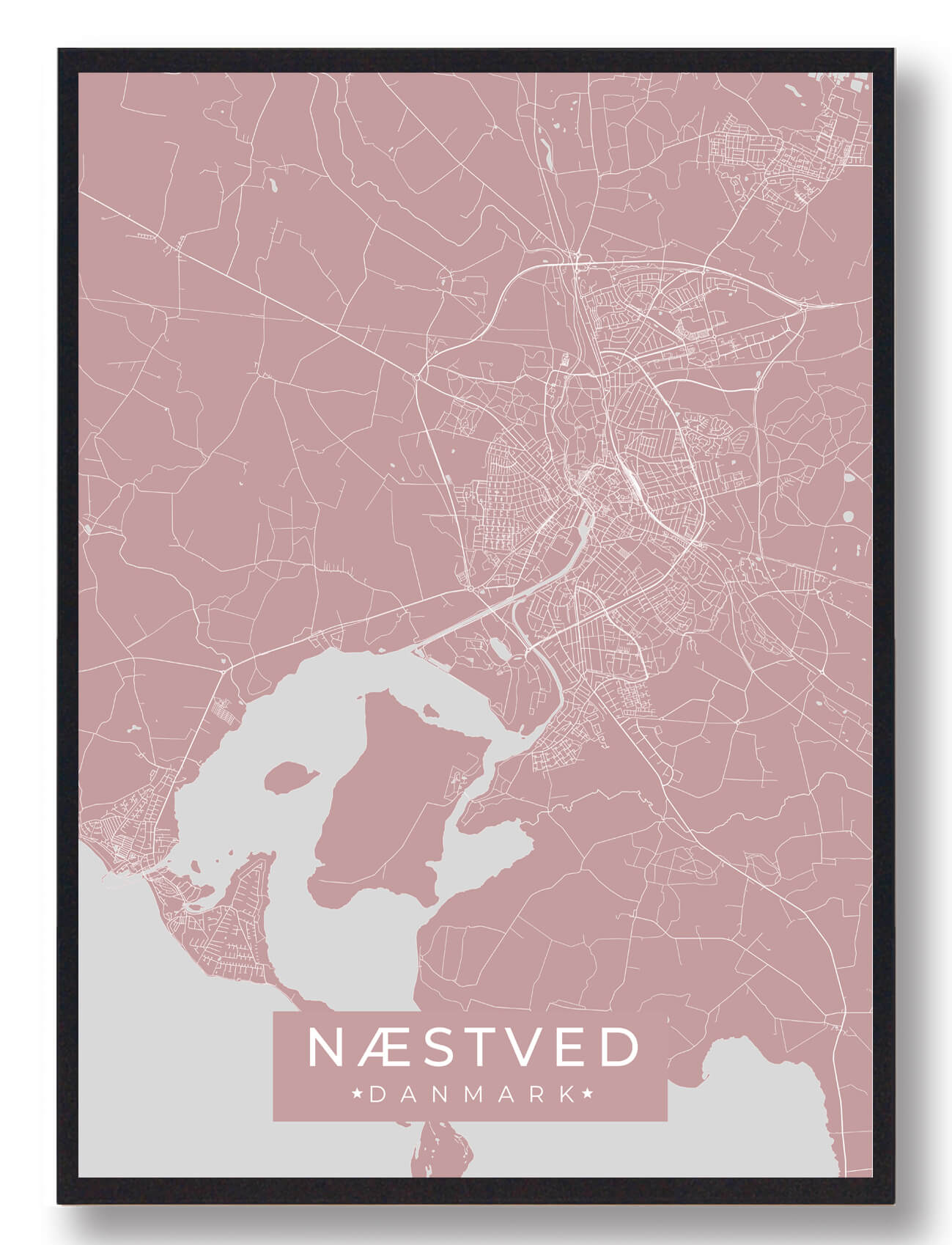 Næstved Plakat Rosa  Størrelse:   15x21cm  A5