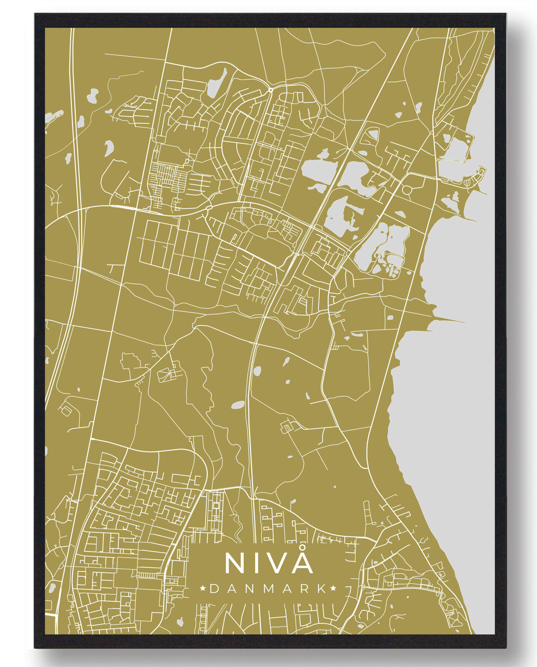 Nivå Plakat Gul  Størrelse:   15x21cm  A5