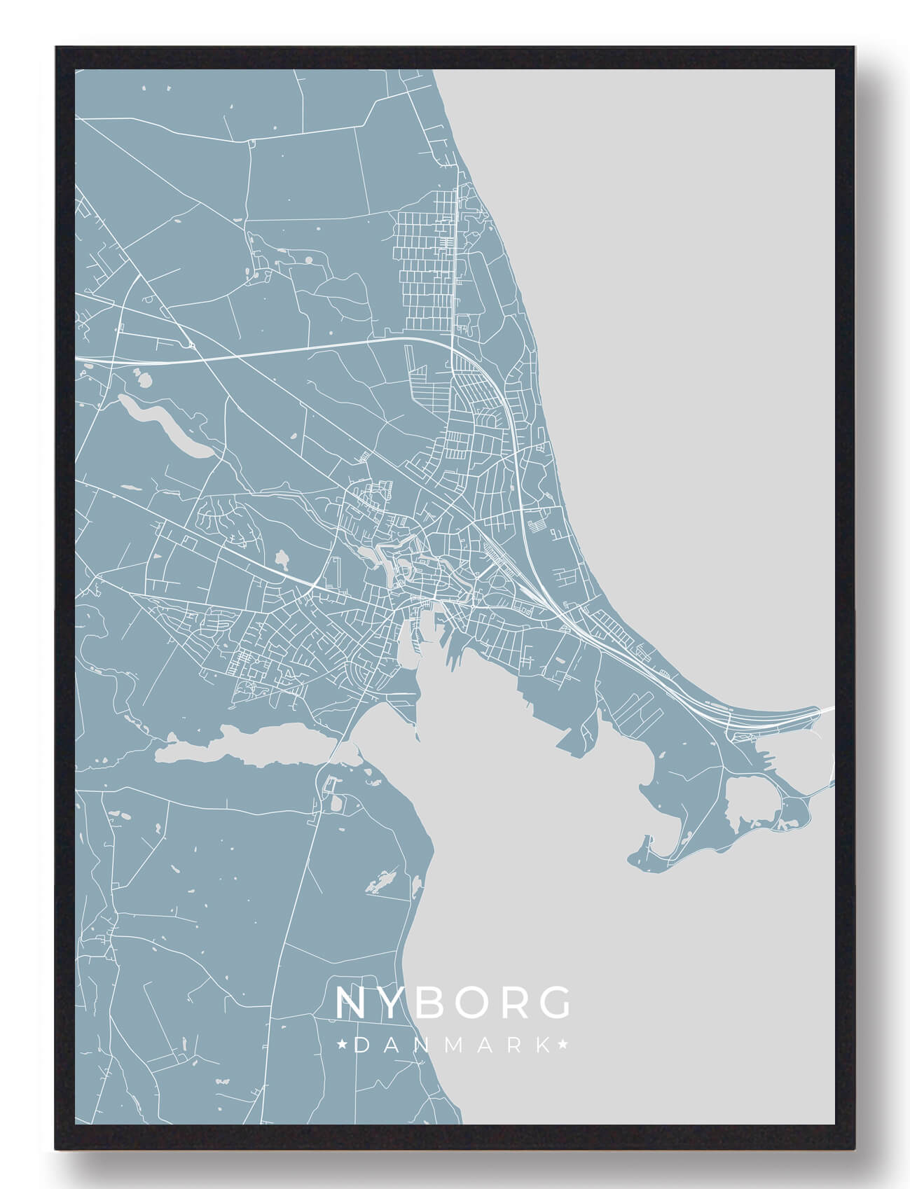 Nyborg Plakat Lyseblå  Størrelse:   15x21cm  A5