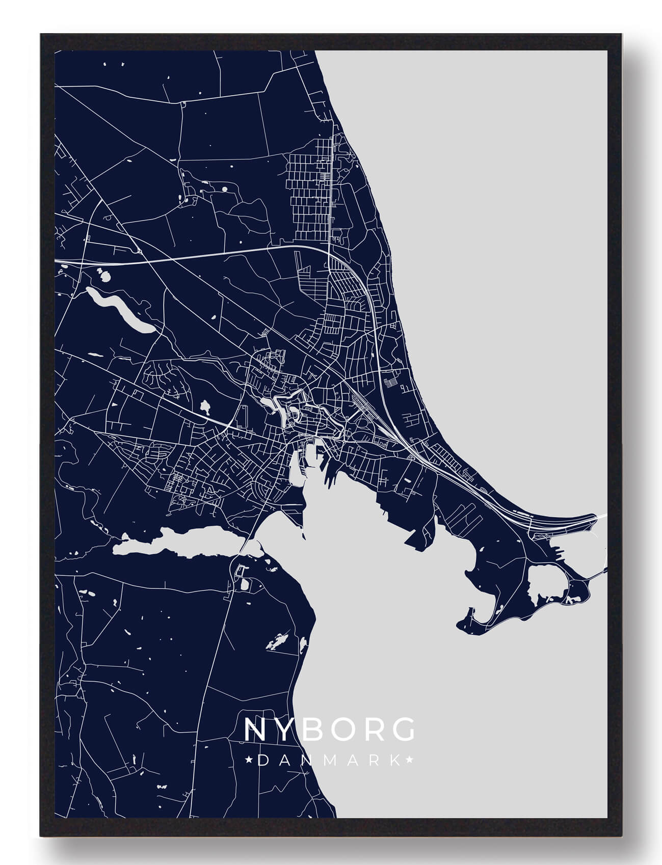 Nyborg Plakat Mørkeblå  Størrelse:   15x21cm  A5