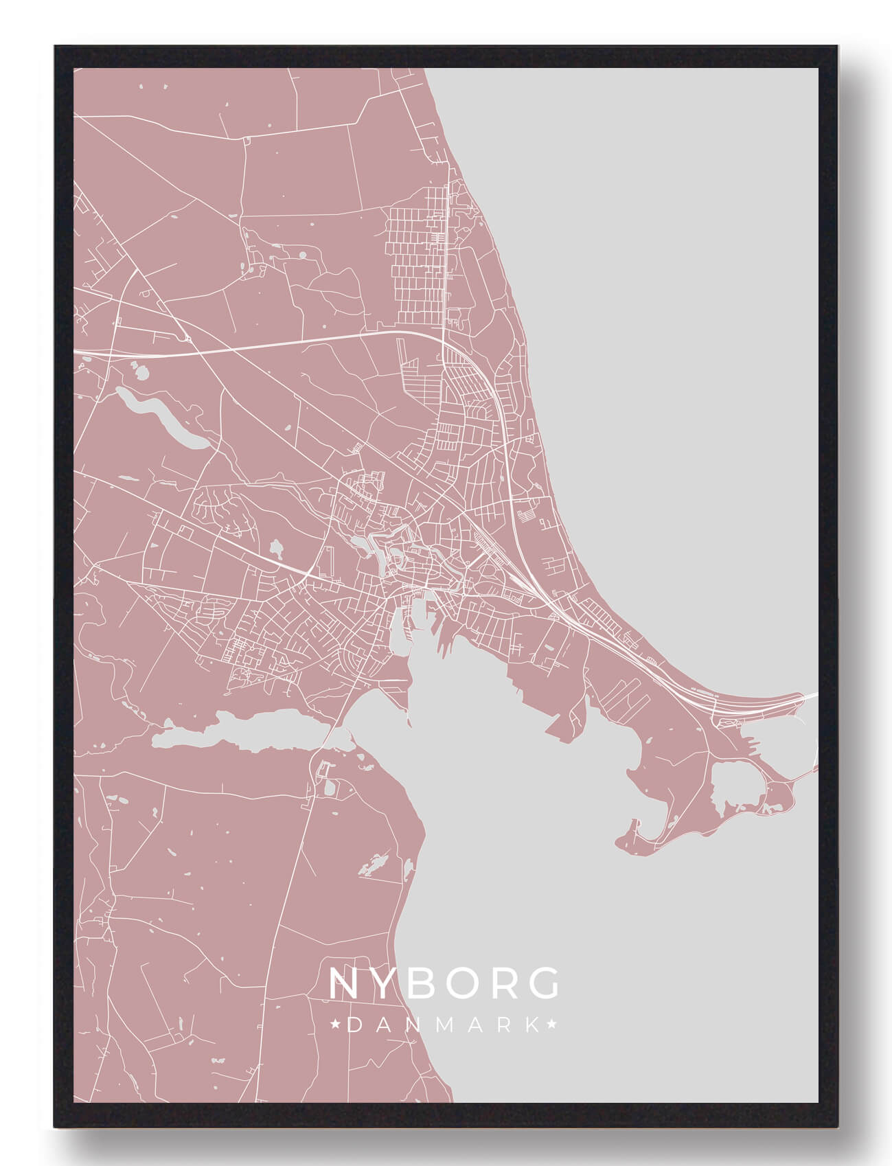 Nyborg Plakat Rosa  Størrelse:   15x21cm  A5