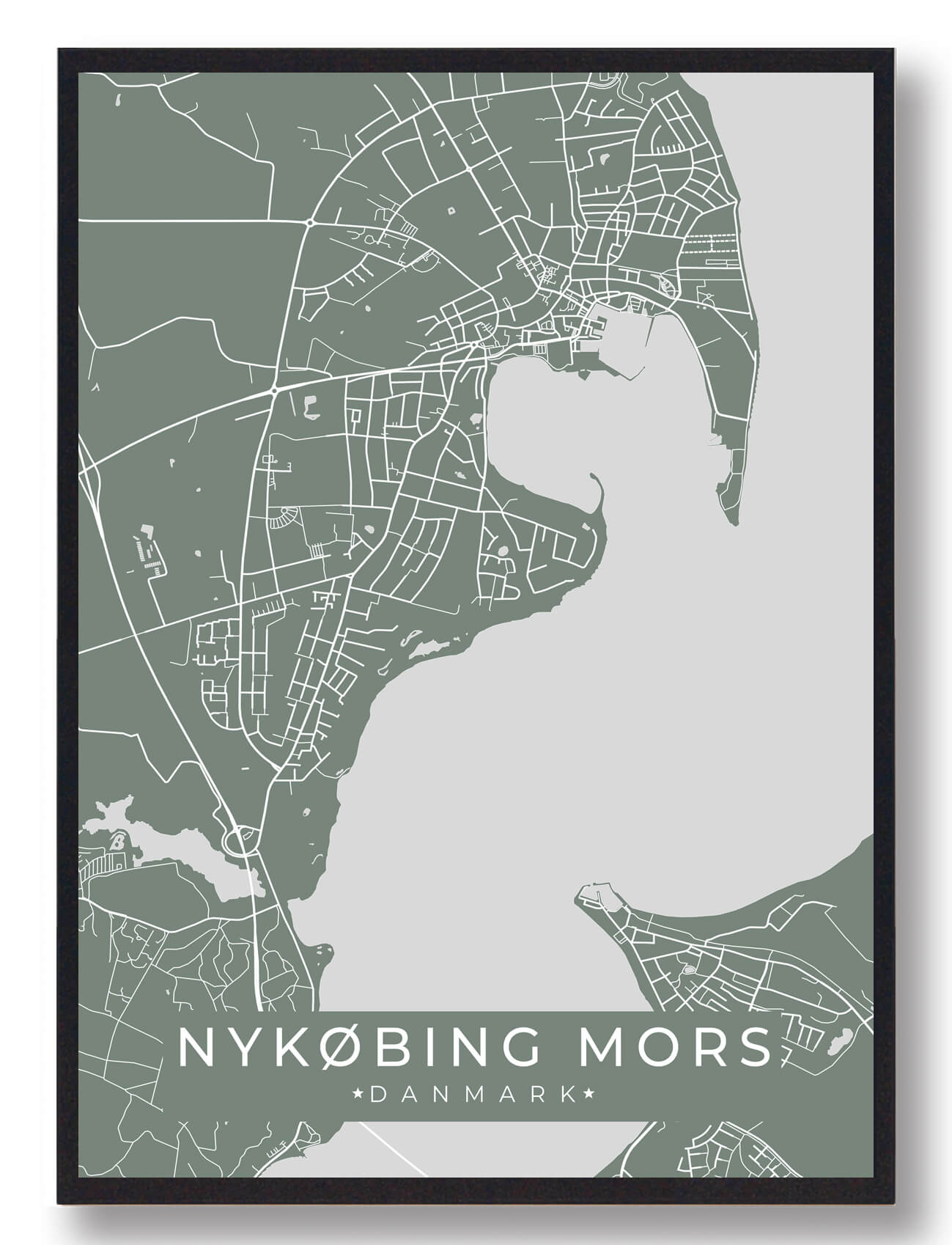 Nykøbing Mors Plakat Grøn  Størrelse:   15x21cm  A5