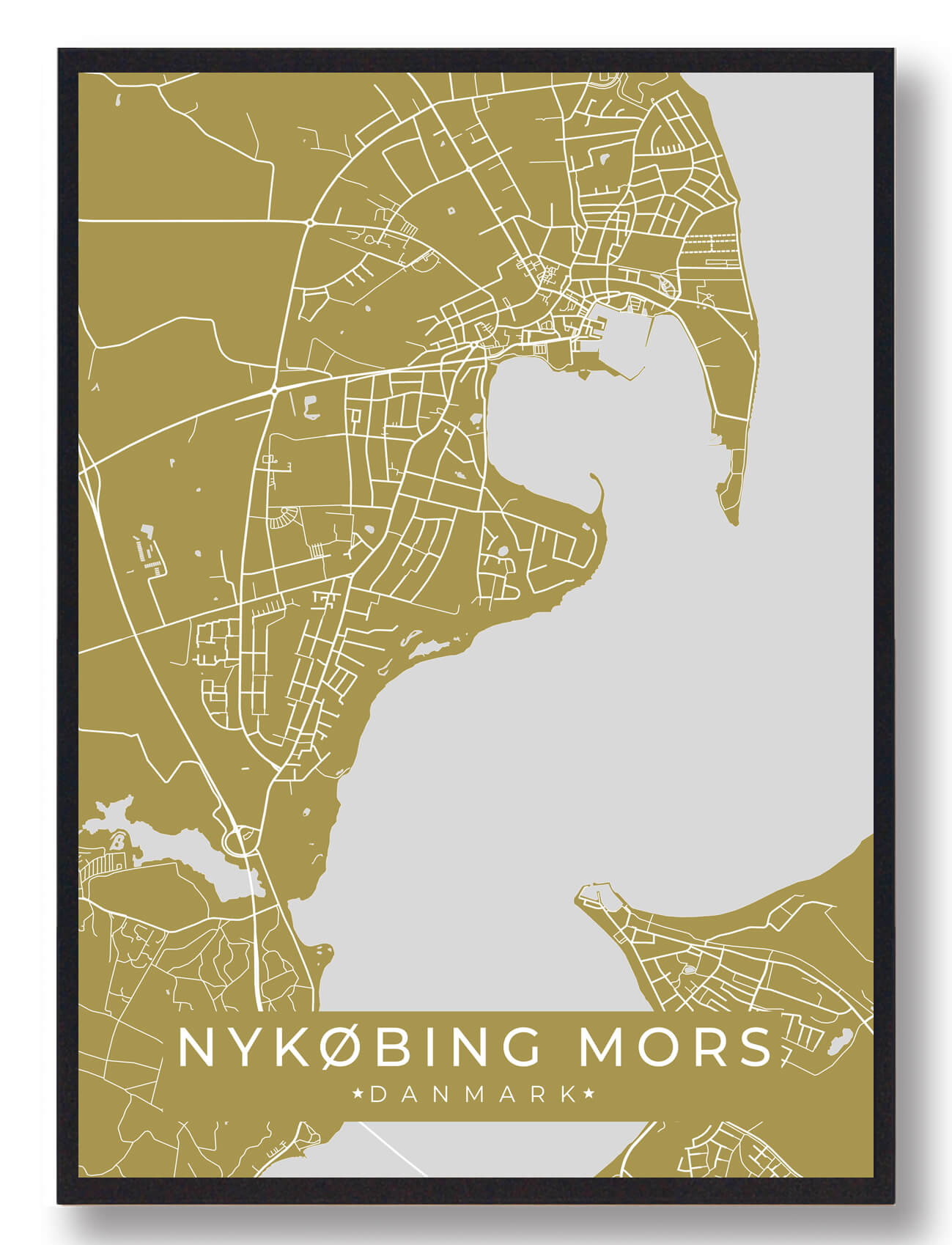 Nykøbing Mors Plakat Gul  Størrelse:   15x21cm  A5