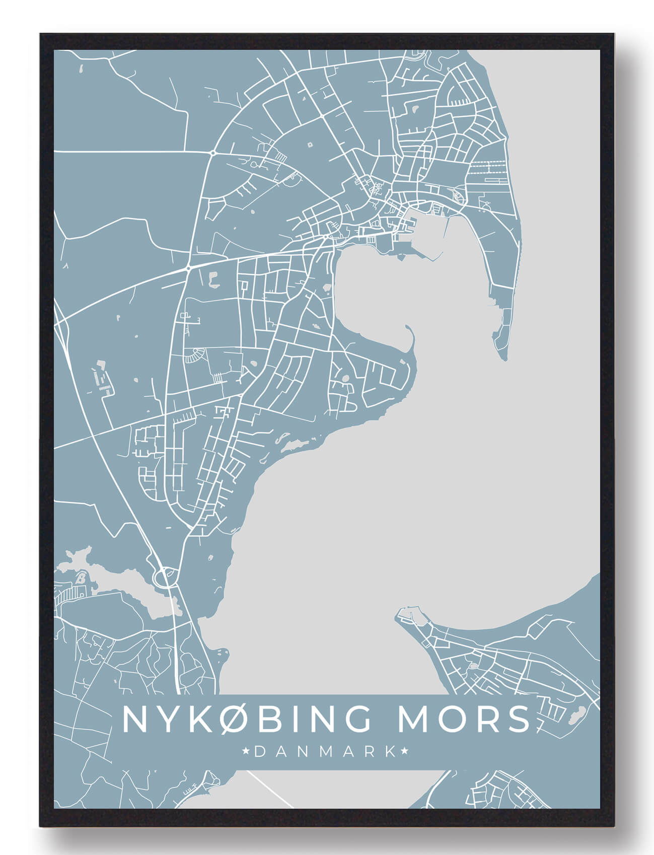 Nykøbing Mors Plakat Lyseblå  Størrelse:   15x21cm  A5