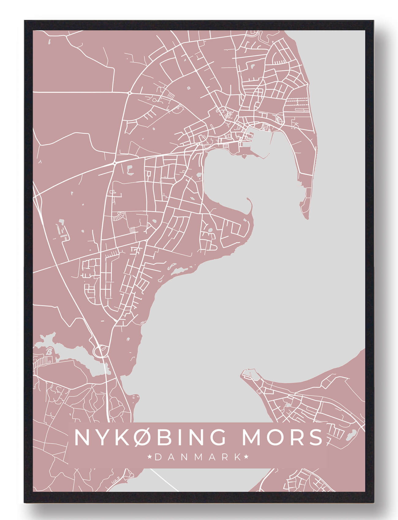 Nykøbing Mors Plakat Rosa  Størrelse:   15x21cm  A5