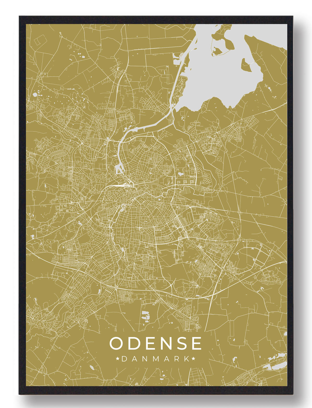 Odense Plakat Gul  Størrelse:   15x21cm  A5