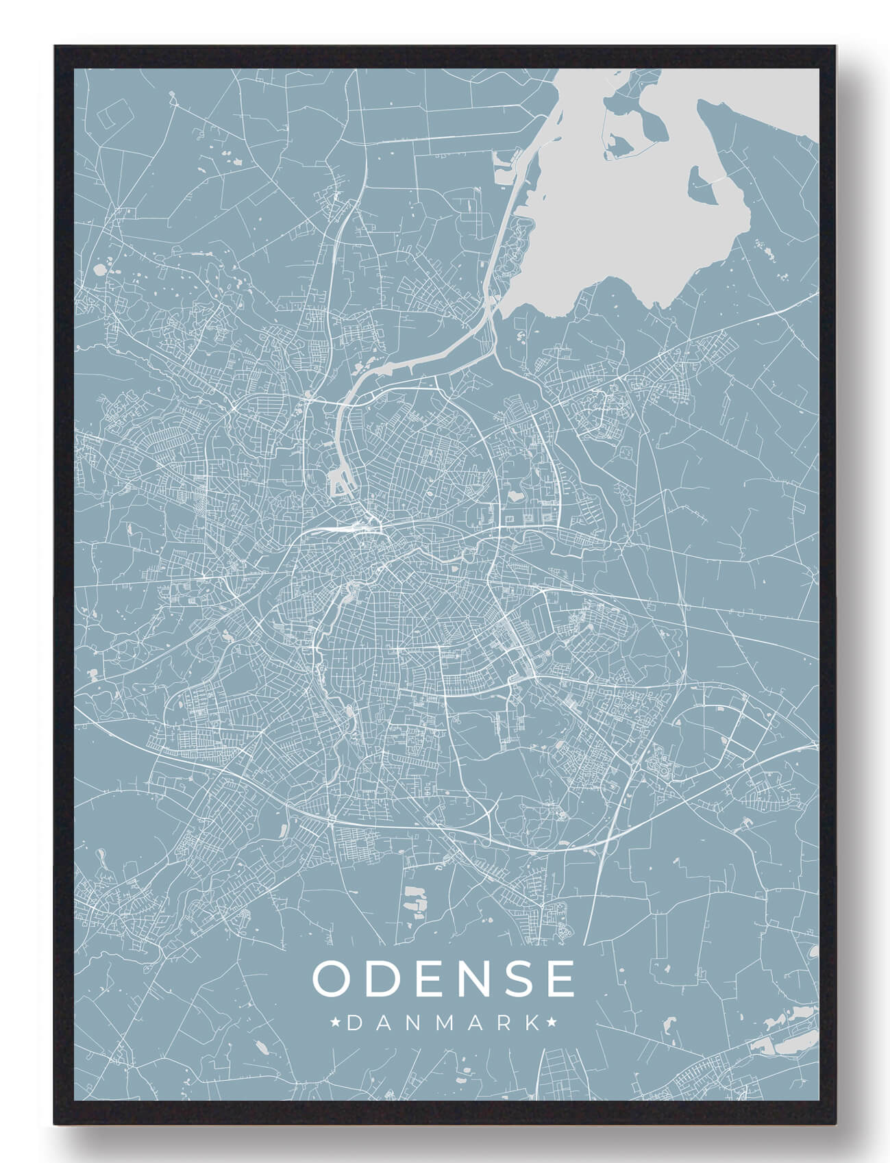 Odense Plakat Lyseblå  Størrelse:   15x21cm  A5