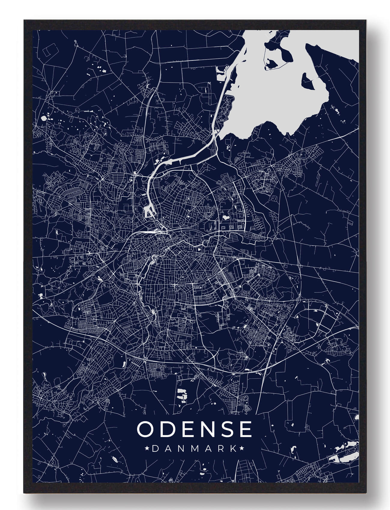 Odense Plakat Mørkeblå  Størrelse:   15x21cm  A5
