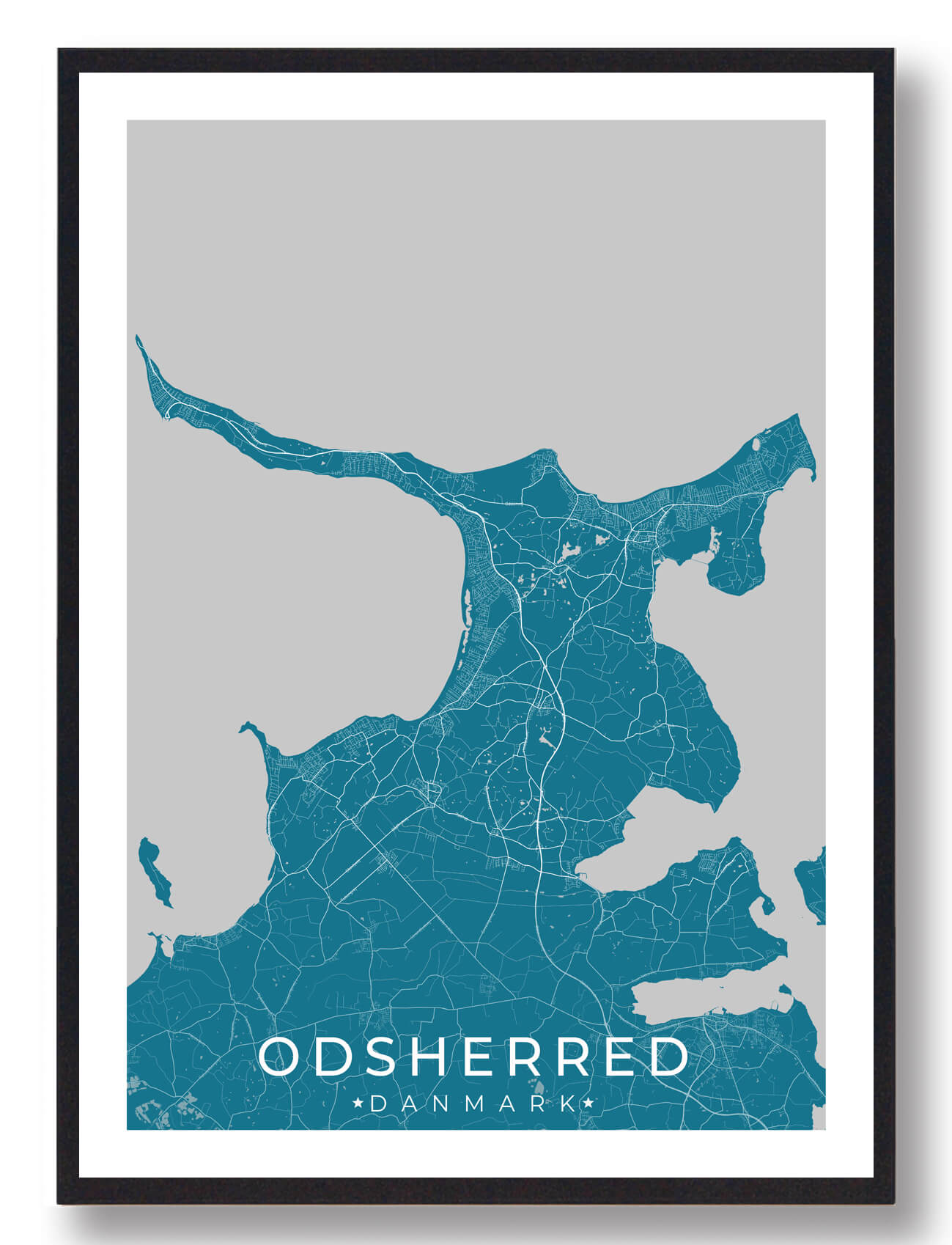 Odsherred   Plakat Blå  Størrelse:   15x21cm  A5