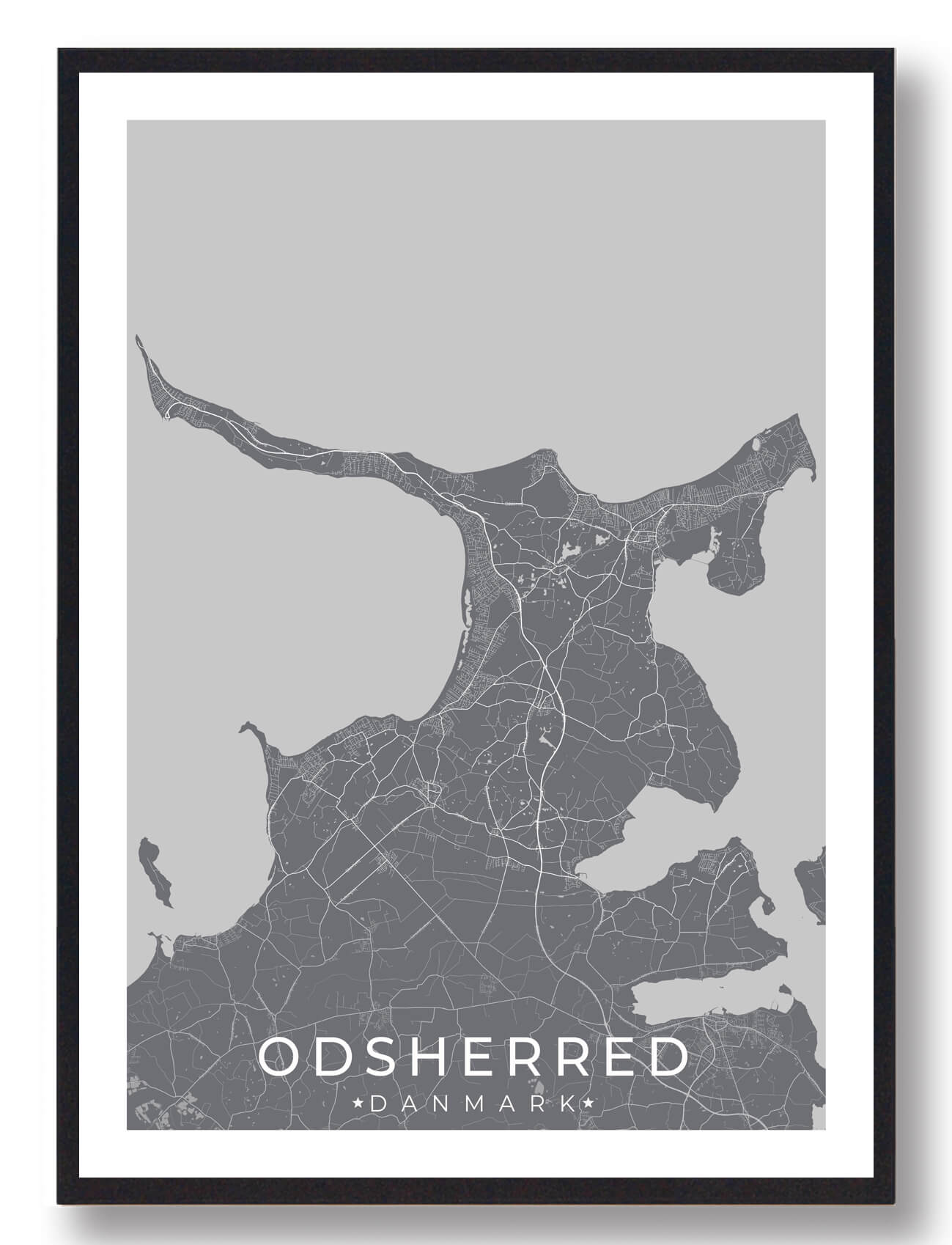 Odsherred   Plakat Grå  Størrelse:   15x21cm  A5