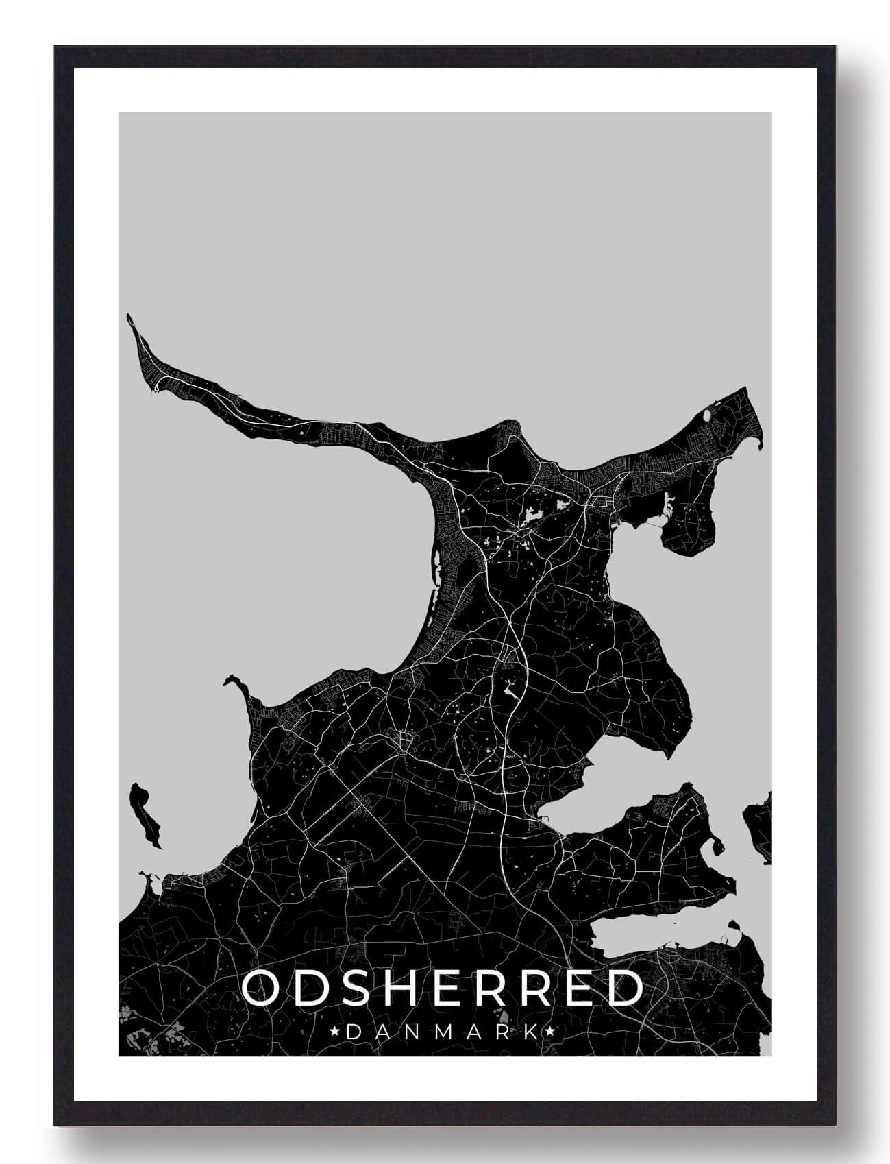 Odsherred   Plakat Sort  Størrelse:   15x21cm  A5
