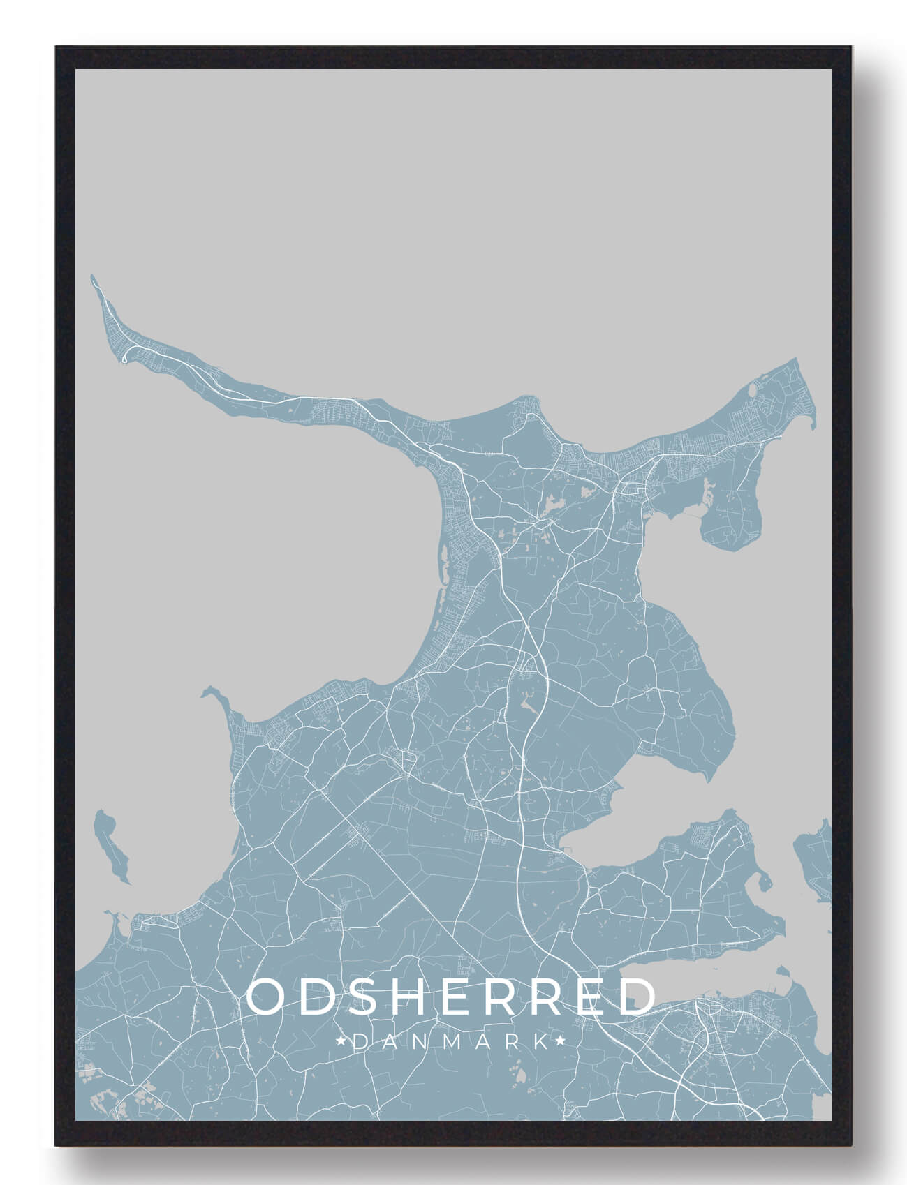 Odsherred Byplakat Lyseblå  Størrelse:   15x21cm  A5