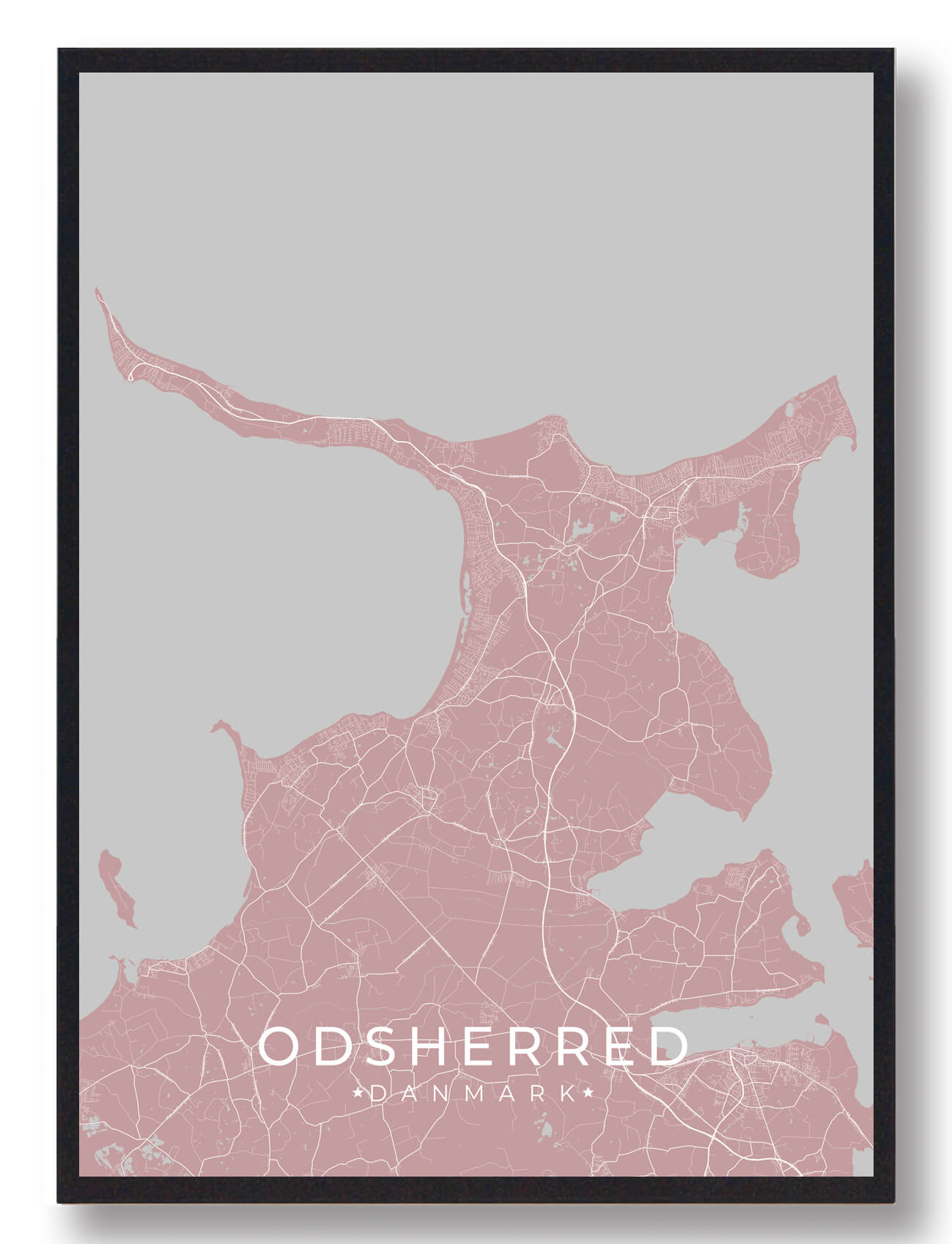 Odsherred Byplakat Lyserød  Størrelse:   15x21cm  A5