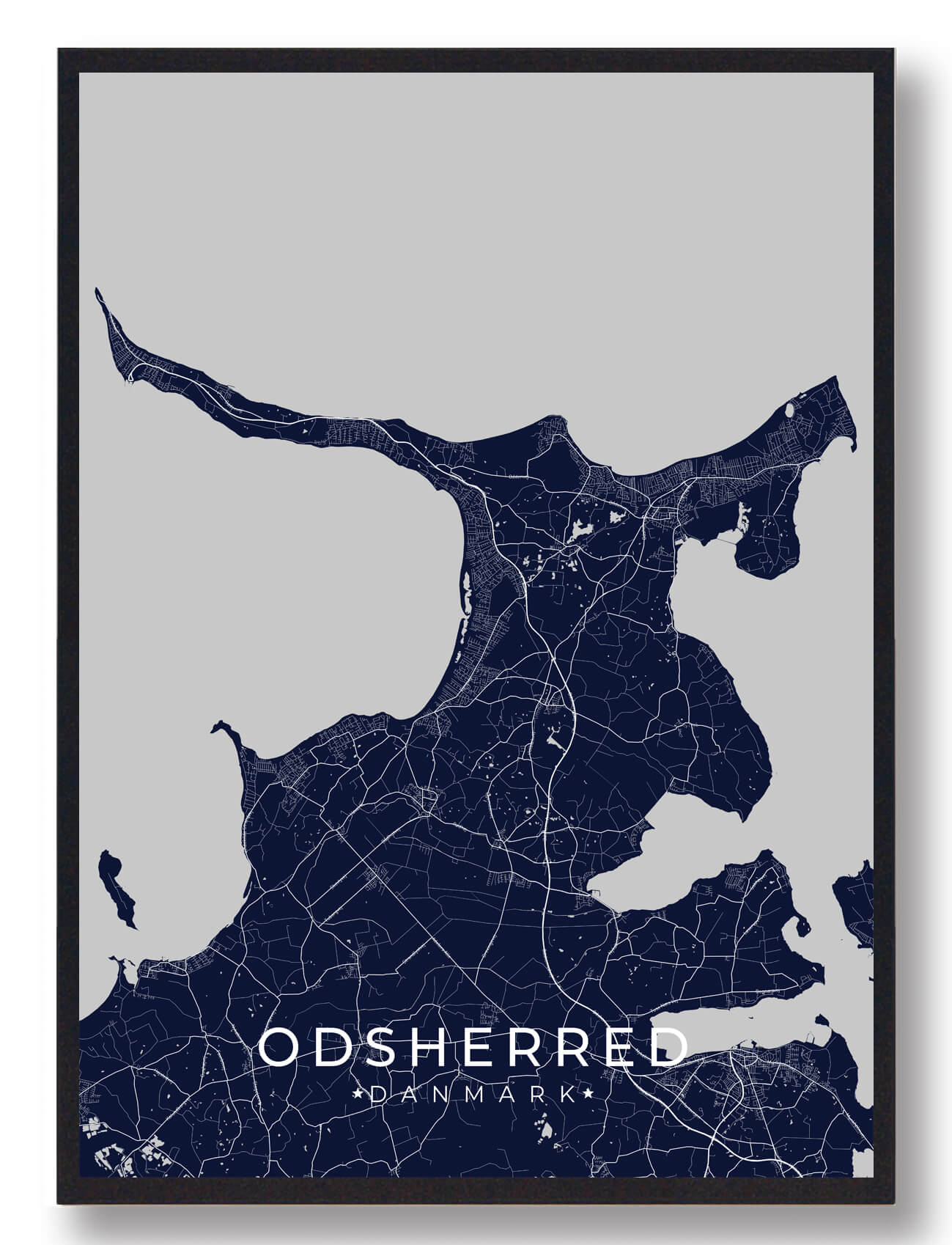 Odsherred Byplakat Mørkeblå  Størrelse:   15x21cm  A5