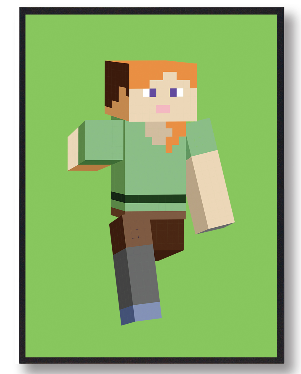 Pige Minecraft Gamerplakater  Grøn   Størrelse:   21x29 7cm  A4