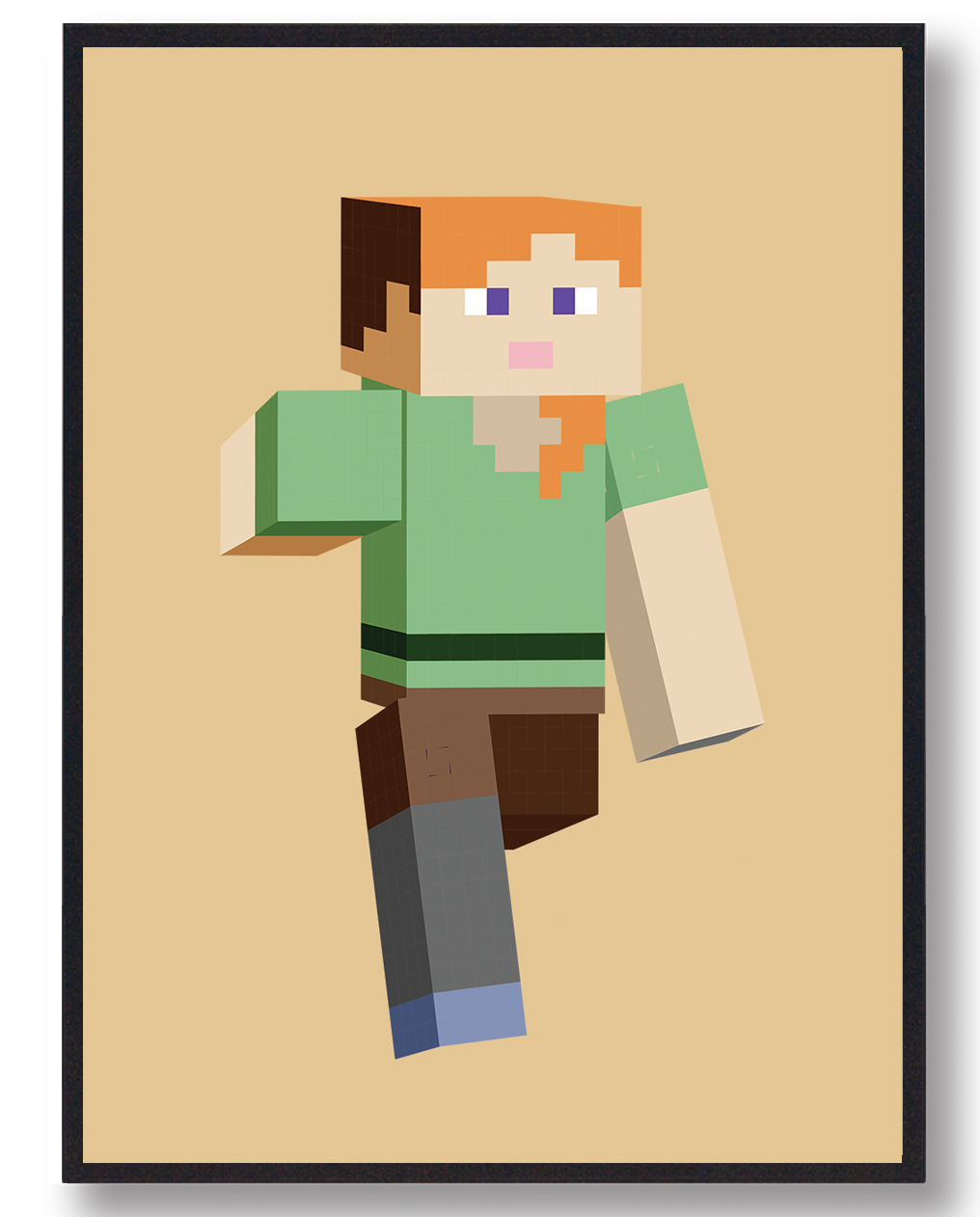 Pige Minecraft Gamerplakater  Gul   Størrelse:   21x29 7cm  A4