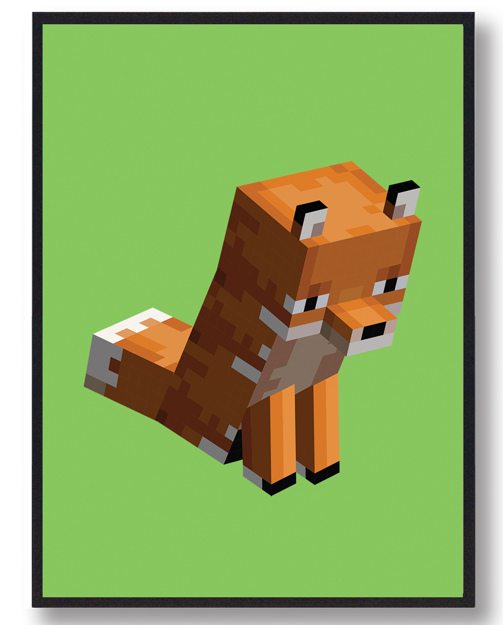 Ræv Grøn Minecraft Gamerplakater  Størrelse:   21x29 7cm  A4