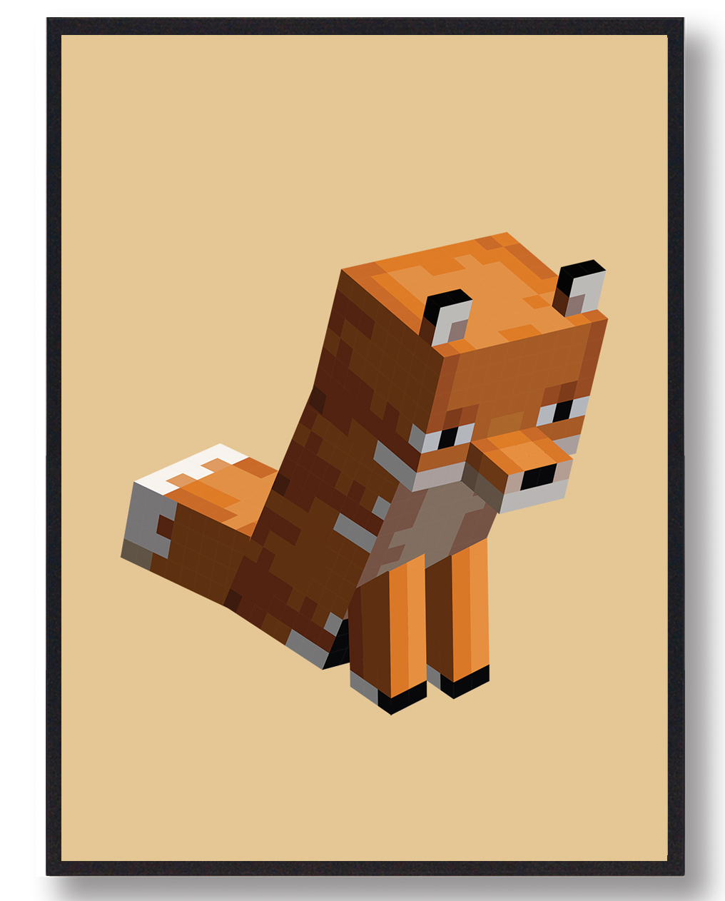 Ræv Gul Minecraft Gamerplakater  Størrelse:   21x29 7cm  A4