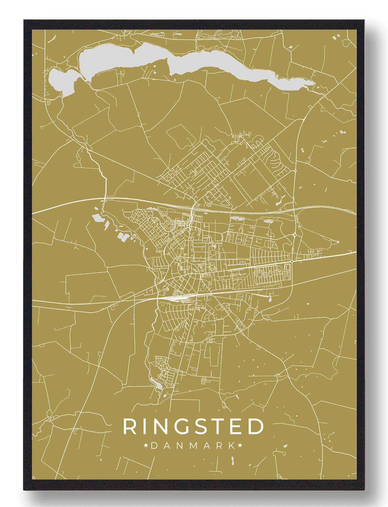 Ringsted Plakat Gul  Størrelse:   15x21cm  A5