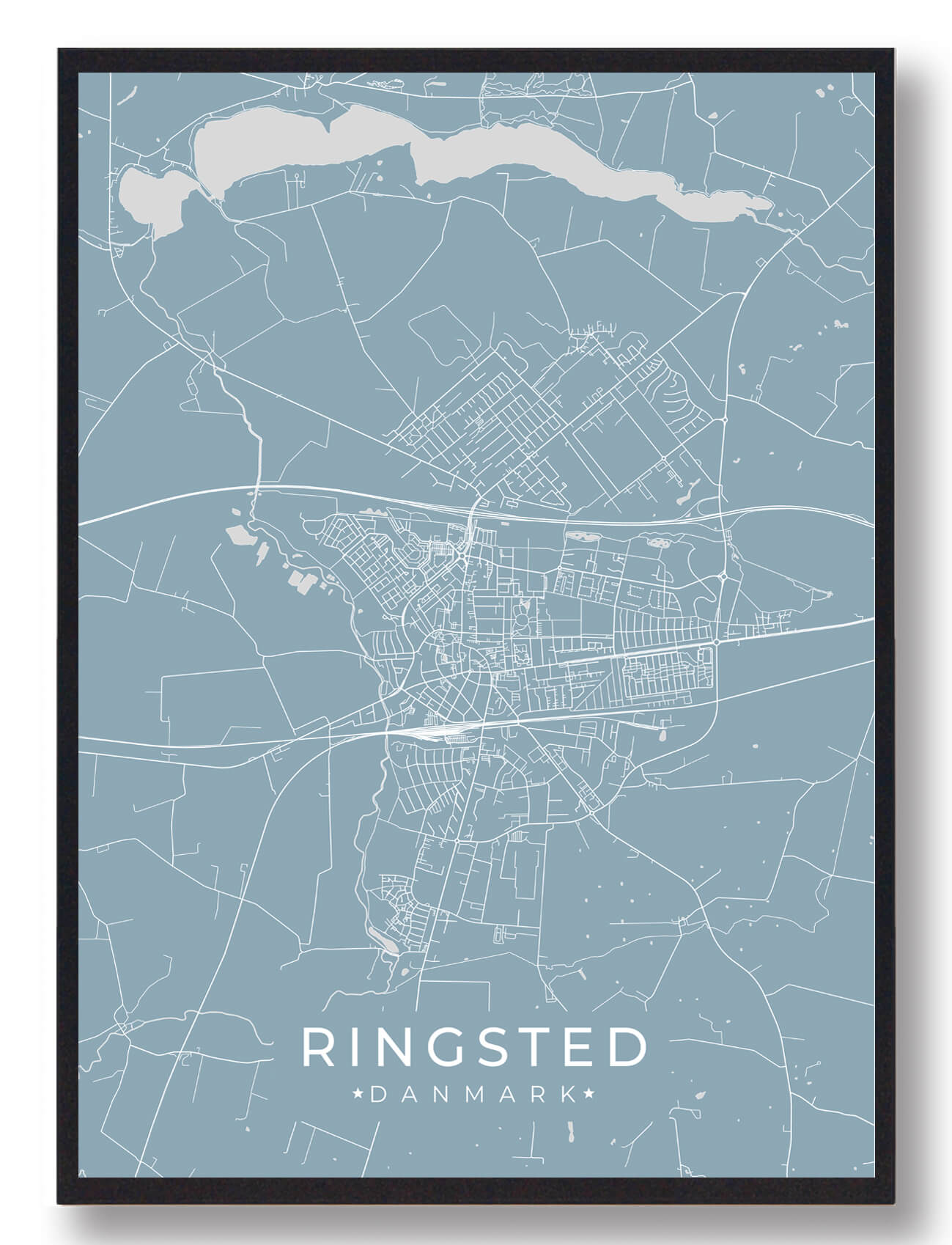 Ringsted Plakat Lyseblå  Størrelse:   15x21cm  A5