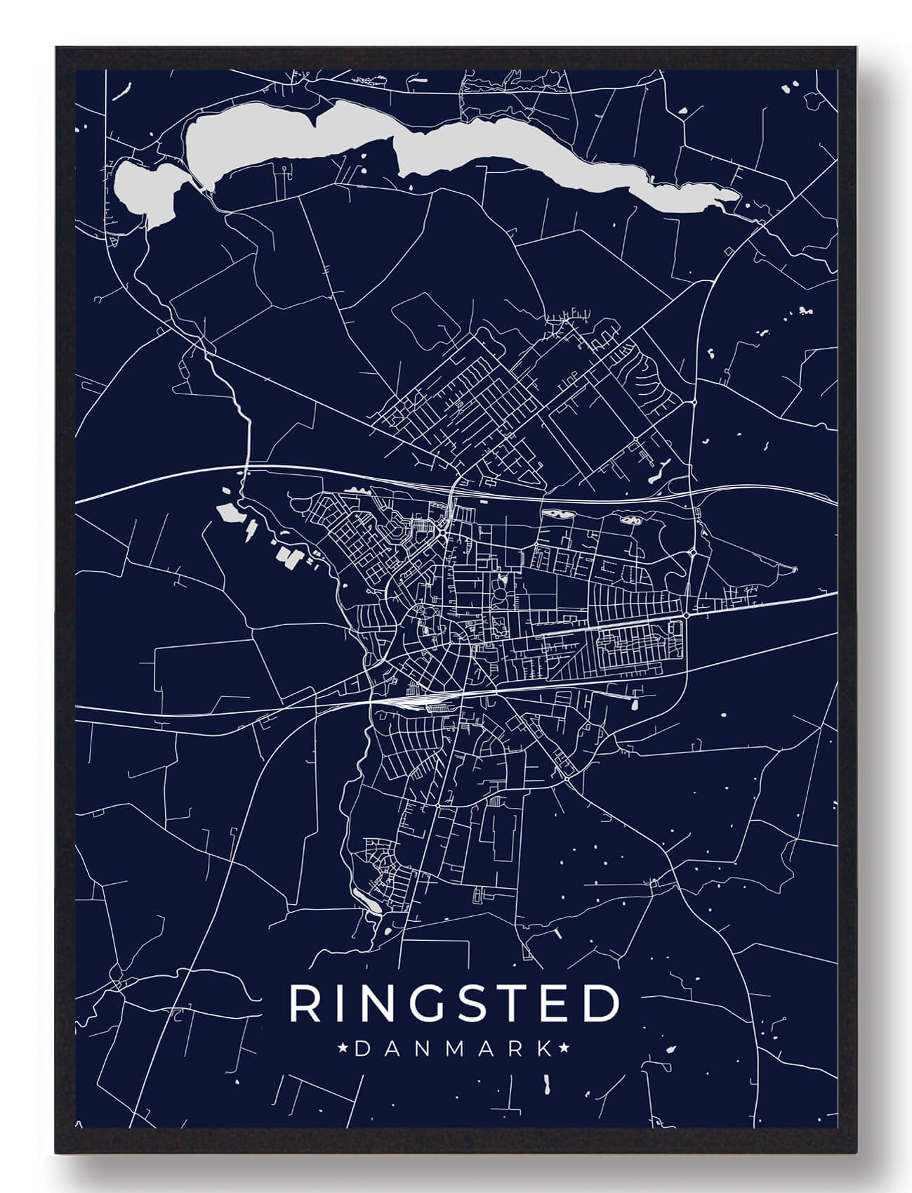 Ringsted Plakat Mørkeblå  Størrelse:   15x21cm  A5