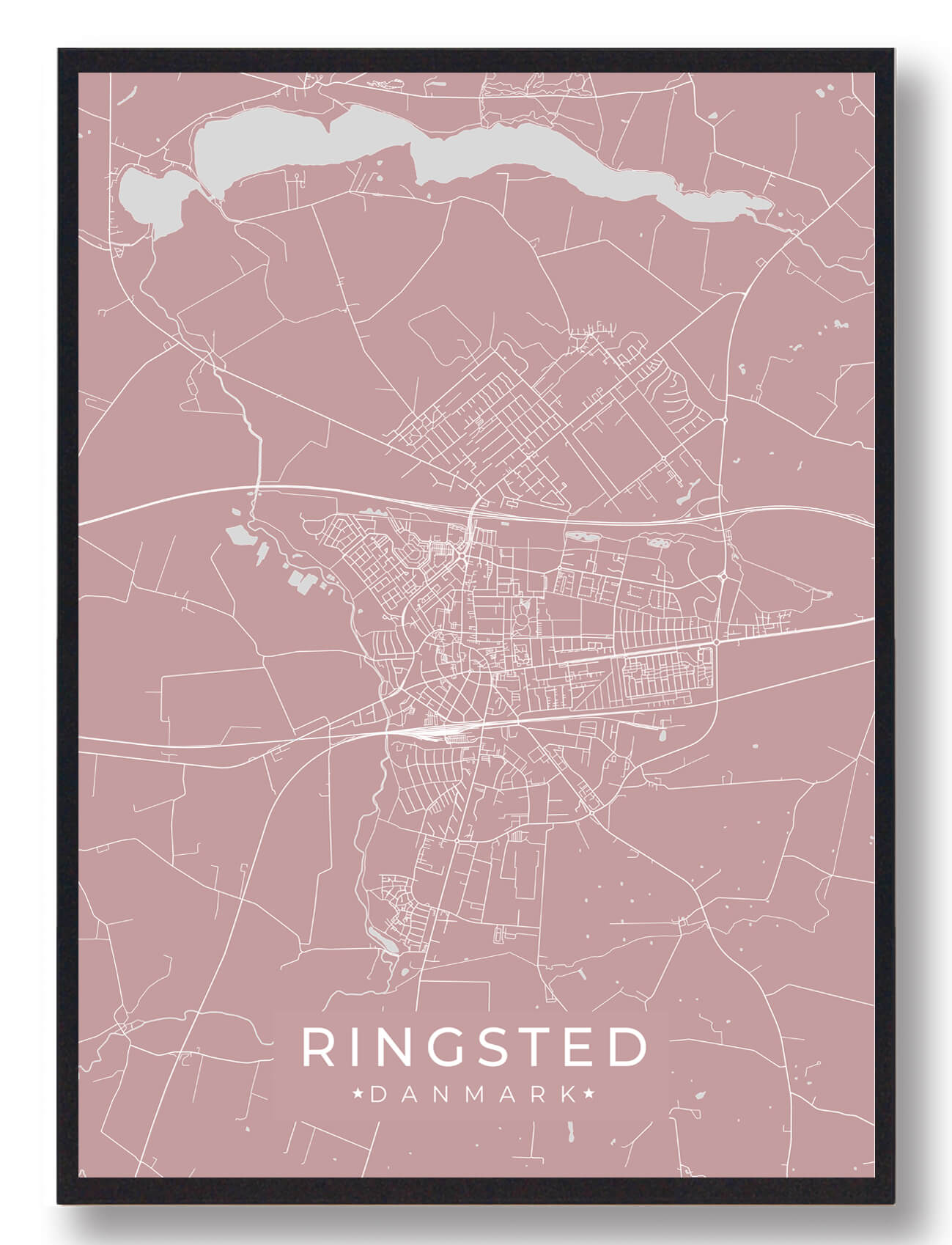 Ringsted Plakat Rosa  Størrelse:   15x21cm  A5