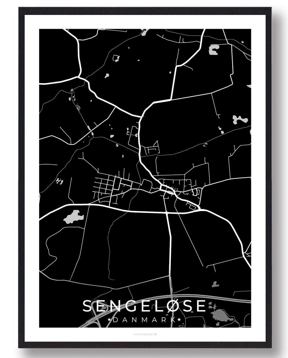 Sengeløse   Plakat Sort  Størrelse:   15x21cm  A5