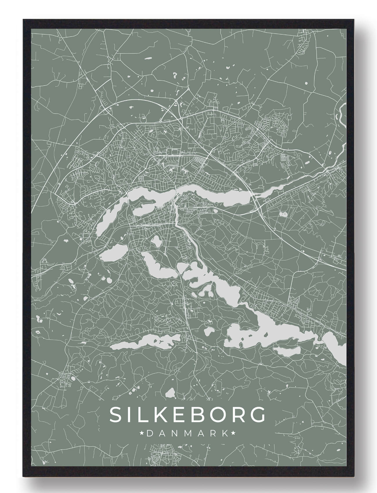 Silkeborg Plakat Grøn  Størrelse:   15x21cm  A5