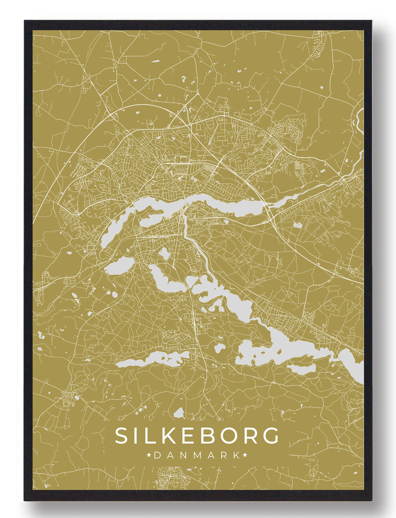 Silkeborg Plakat Gul  Størrelse:   15x21cm  A5