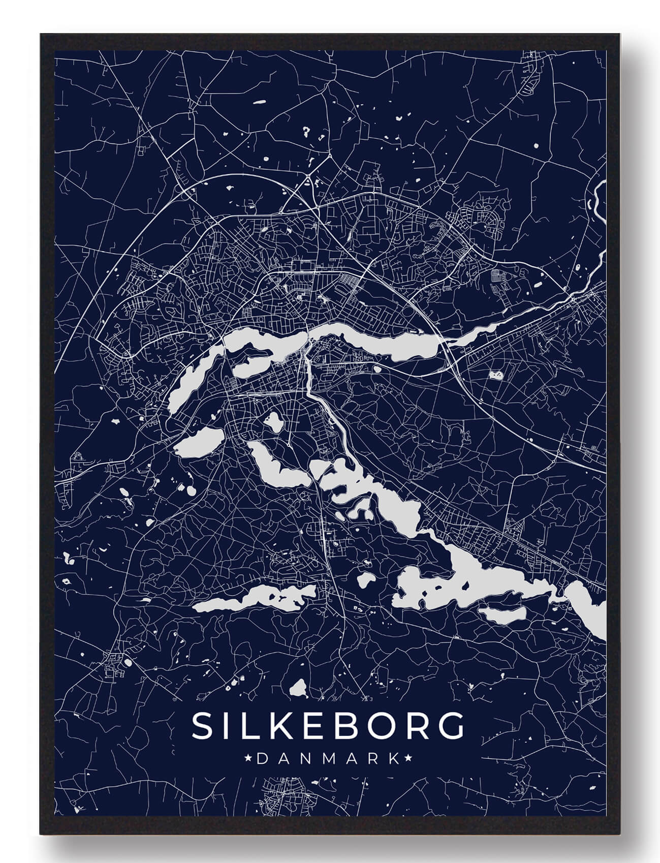Silkeborg Plakat Mørkeblå  Størrelse:   15x21cm  A5