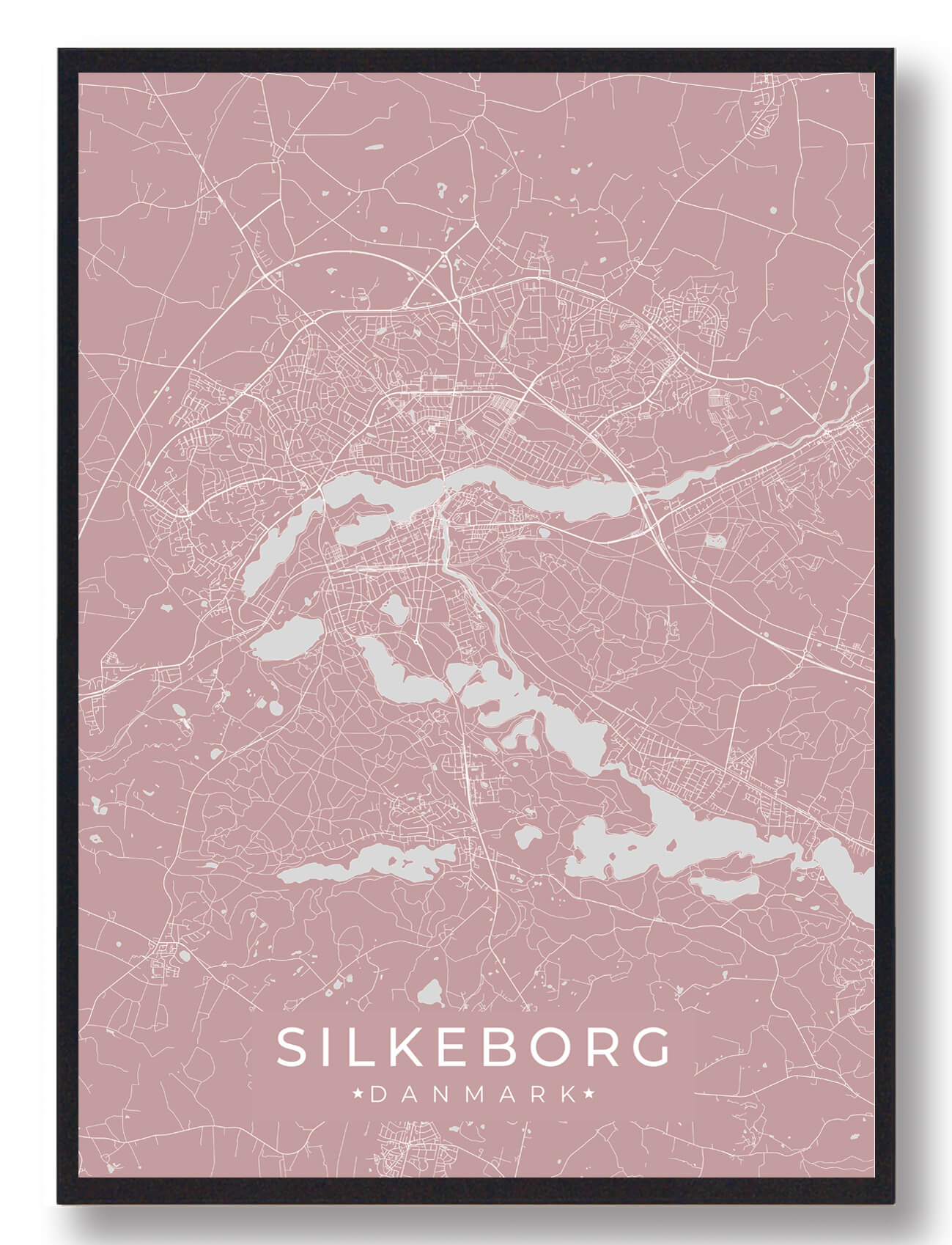 Silkeborg Plakat Rosa  Størrelse:   15x21cm  A5
