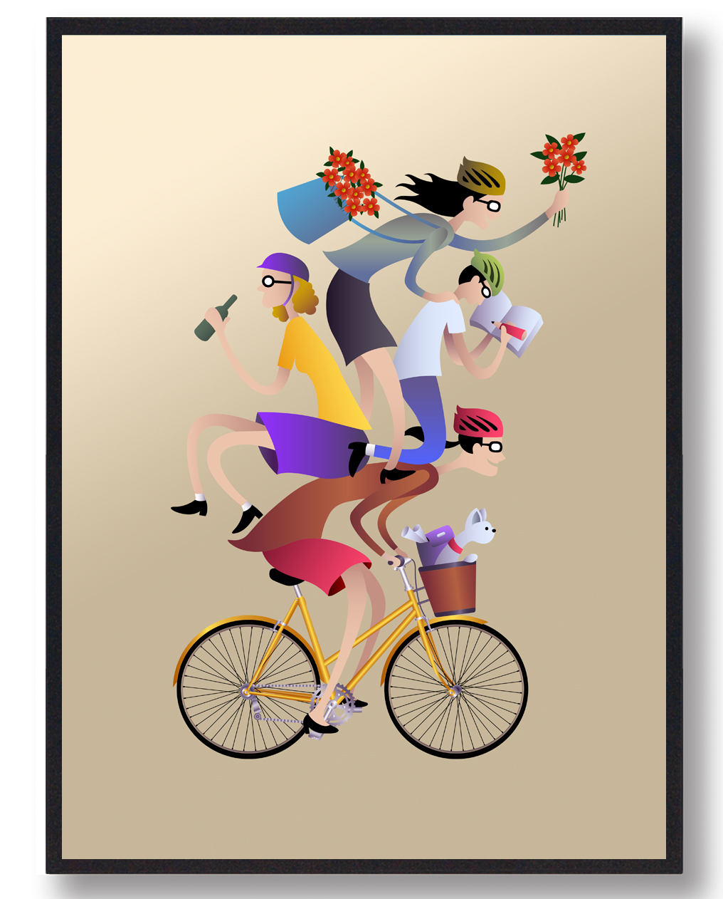 Sjov   Cyklen Plakat  Farve   Størrelse:   15x21cm  A5