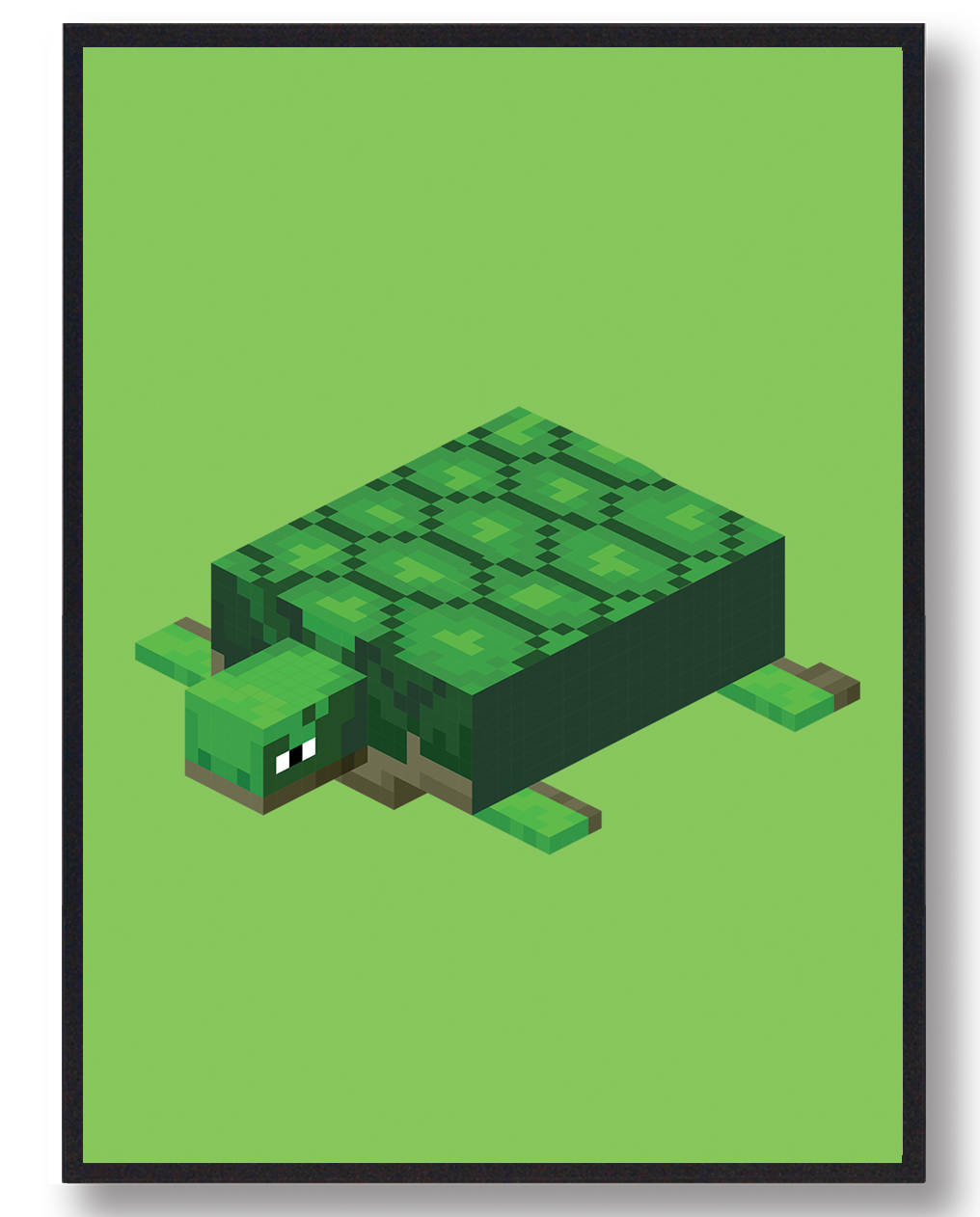 Skildpadde Grøn Minecraft Gamerplakater  Størrelse:   21x29 7cm  A4