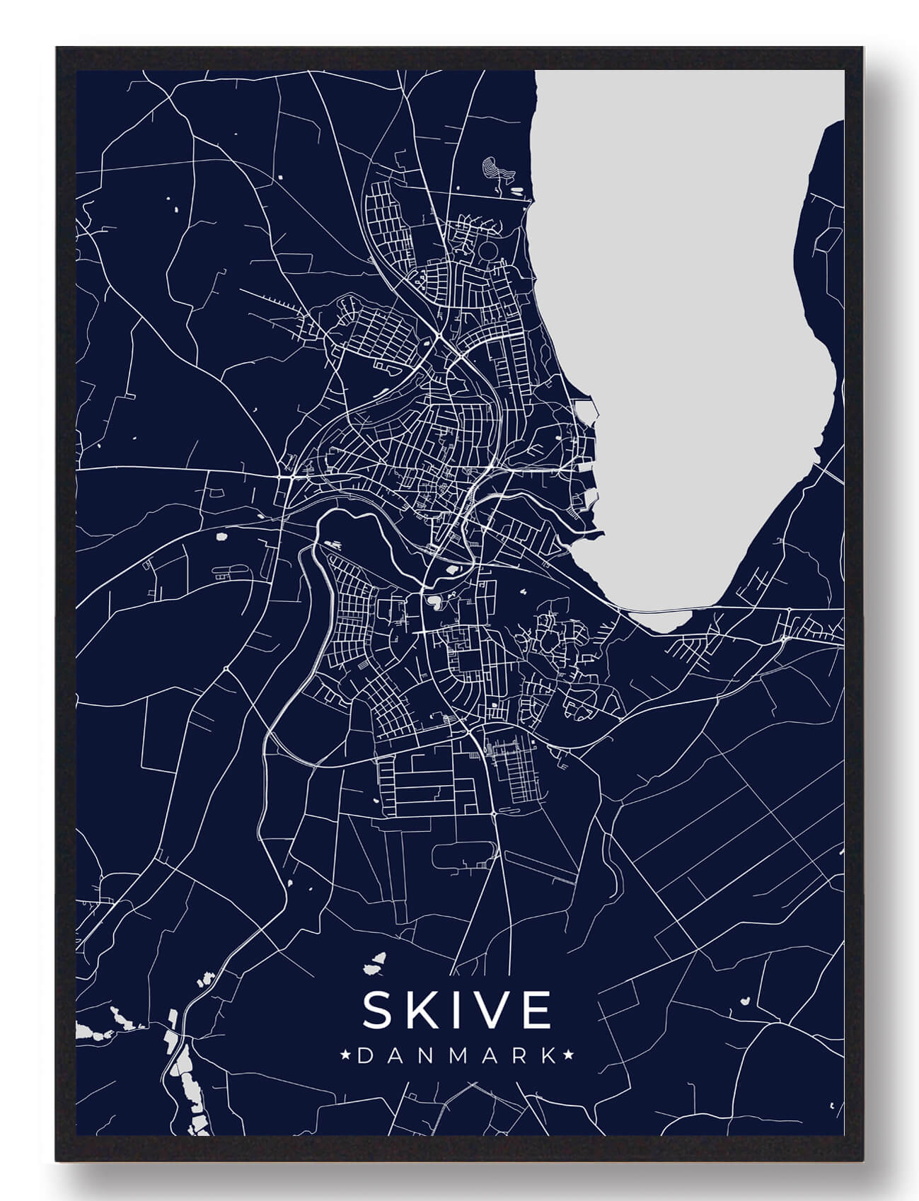 Skive Plakat Mørkeblå  Størrelse:   15x21cm  A5