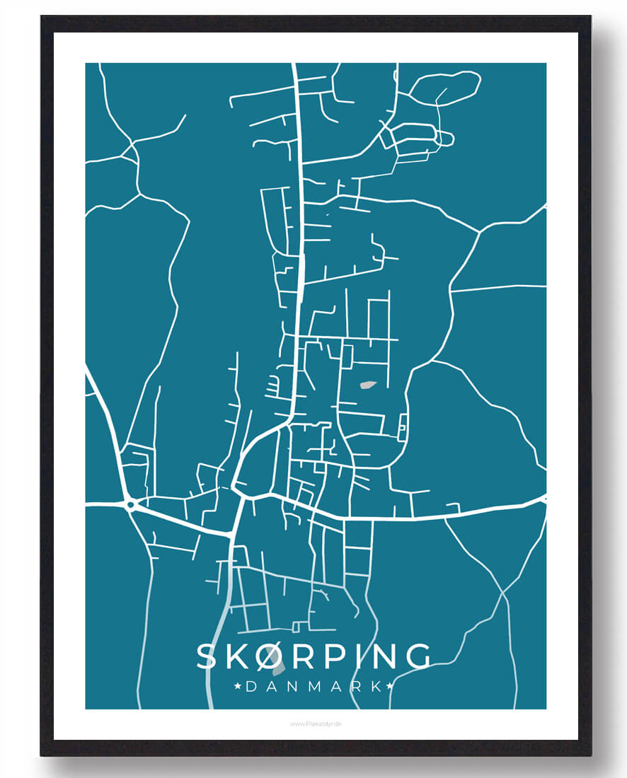 Skørping   Plakat Blå  Størrelse:   15x21cm  A5