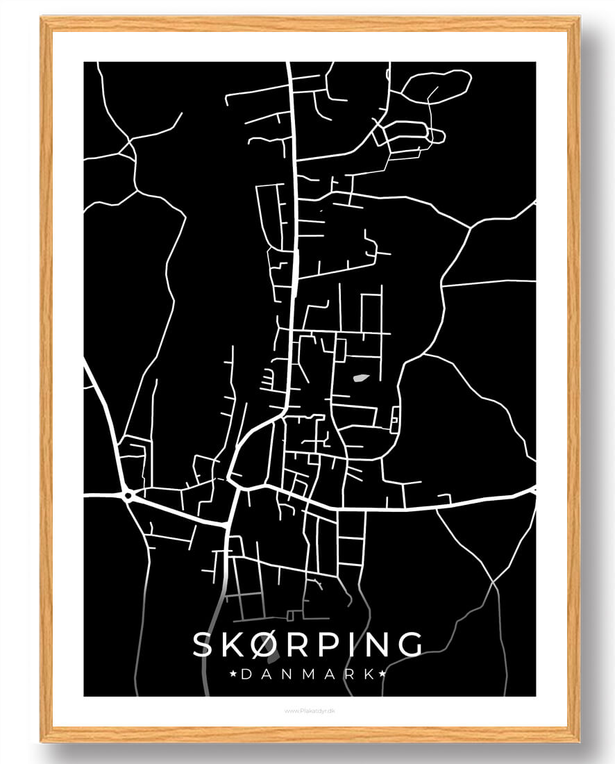 Skørping   Plakat Sort  Størrelse:   15x21cm  A5