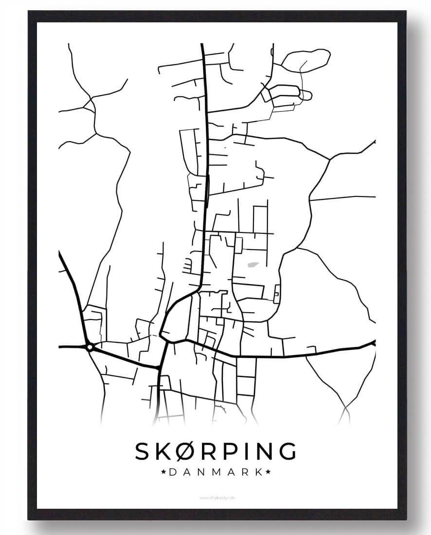 Skørping Byplakat Hvid  Størrelse:   15x21cm  A5