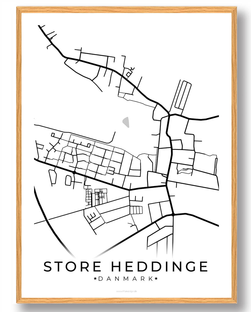 Store Heddinge   Plakat Hvid  Størrelse:   15x21cm  A5