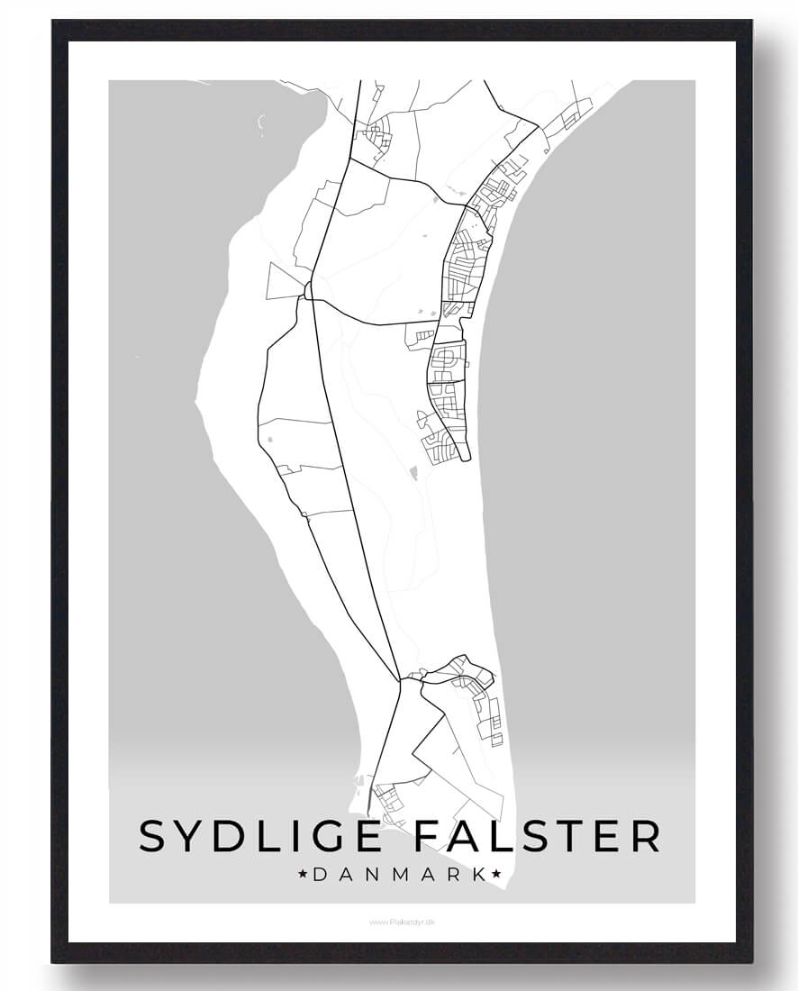 Sydlige Falster Plakat Hvid  Størrelse:   15x21cm  A5