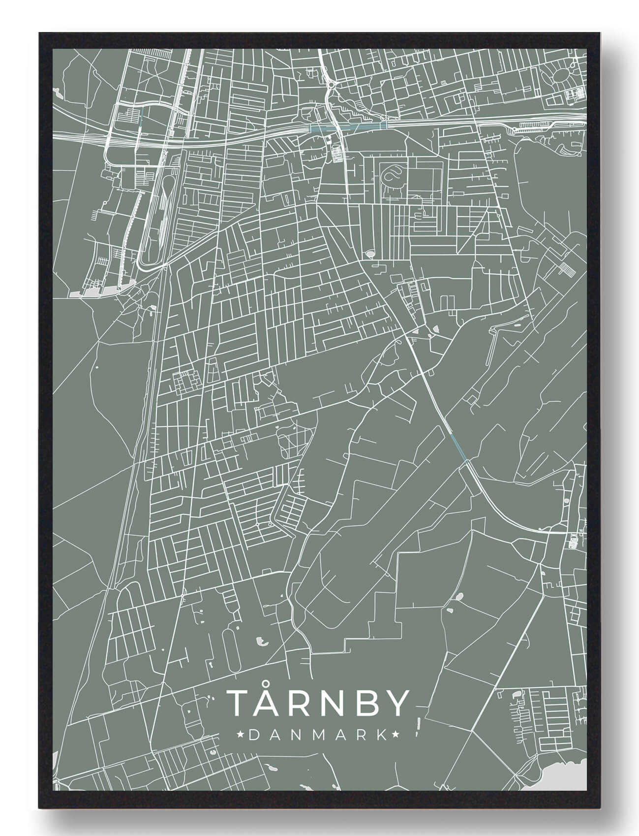 Tårnby Plakat Grøn  Størrelse:   15x21cm  A5