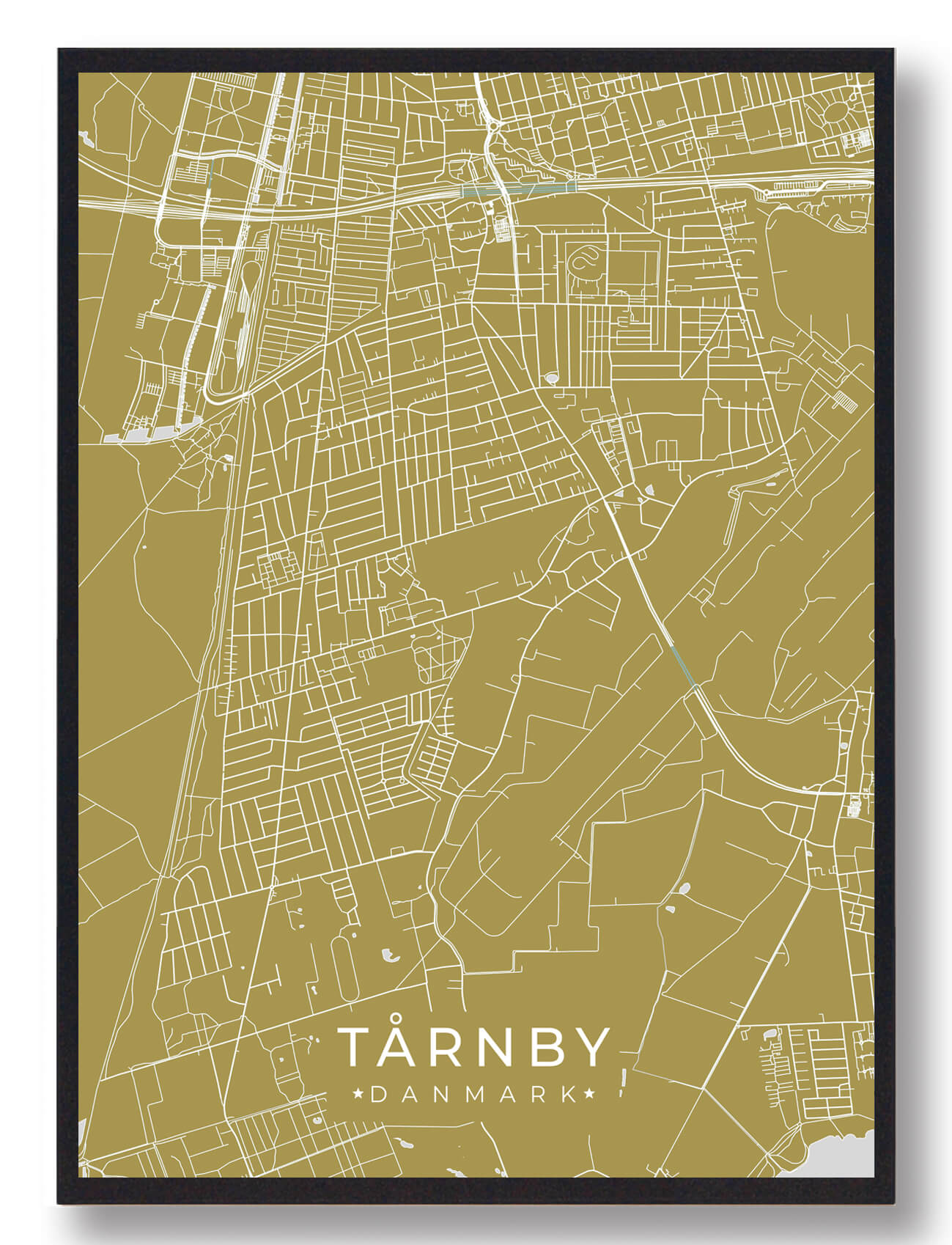 Tårnby Plakat Gul  Størrelse:   15x21cm  A5