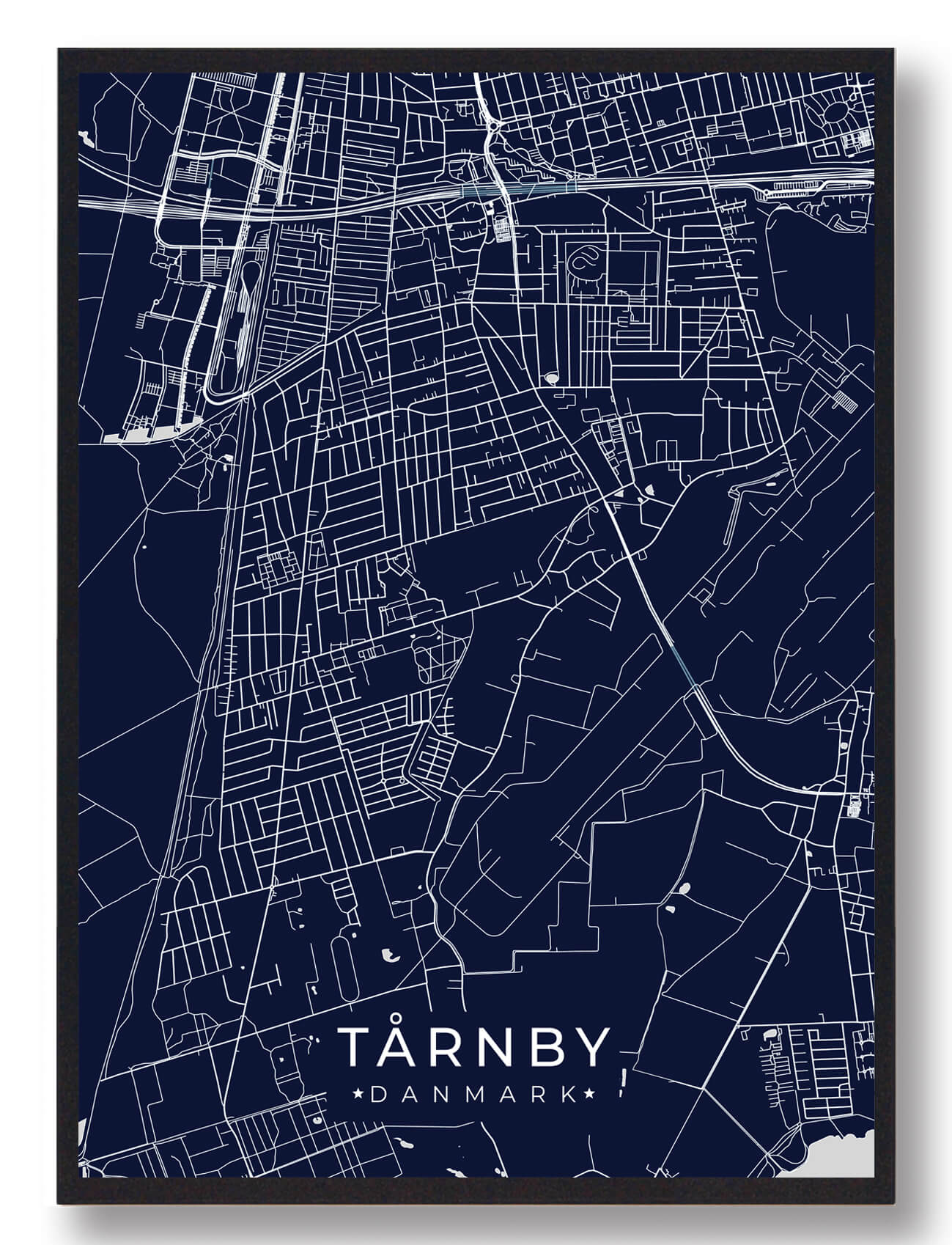 Tårnby Plakat Mørkeblå  Størrelse:   15x21cm  A5