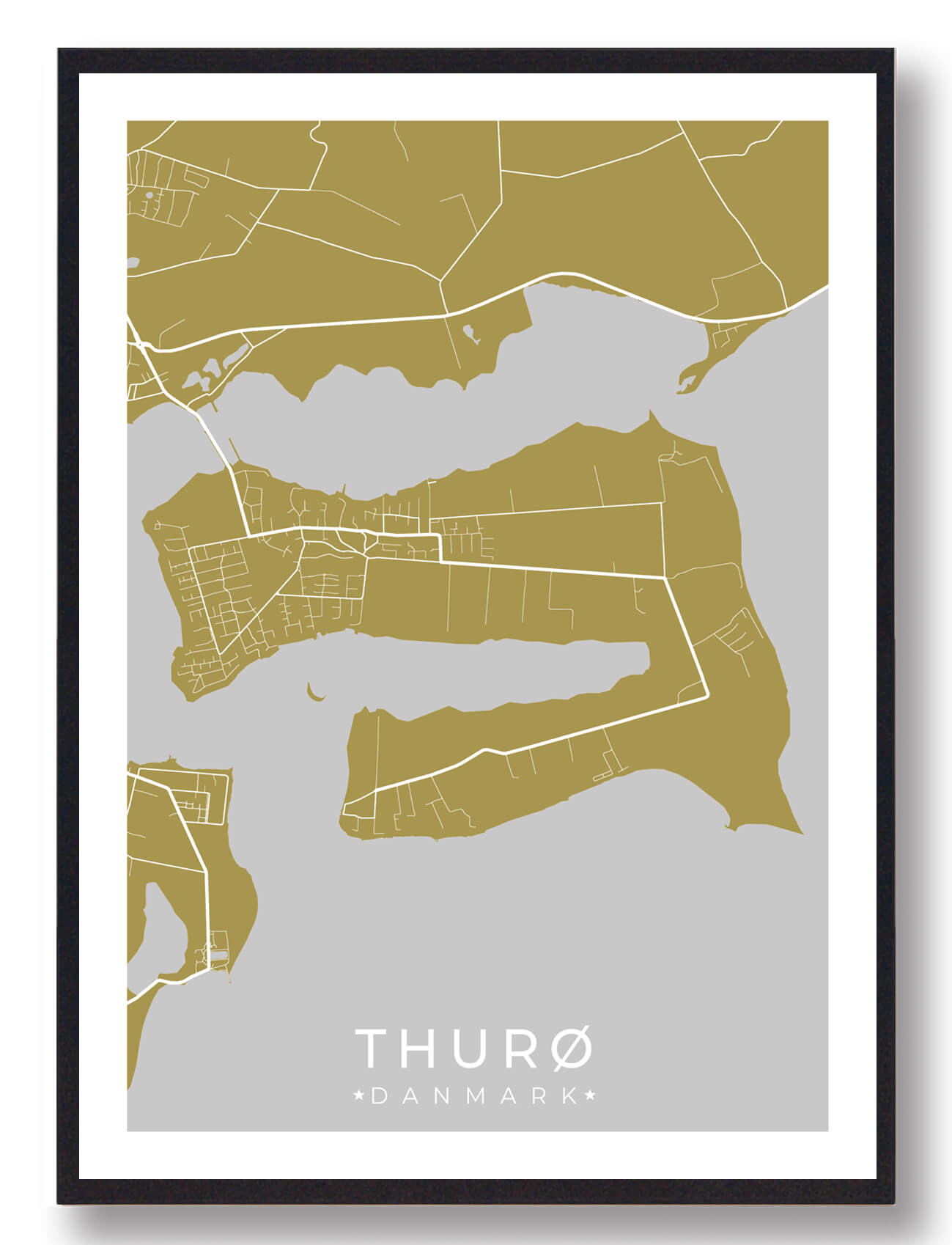 Thurø Plakat Gul  Størrelse:   15x21cm  A5