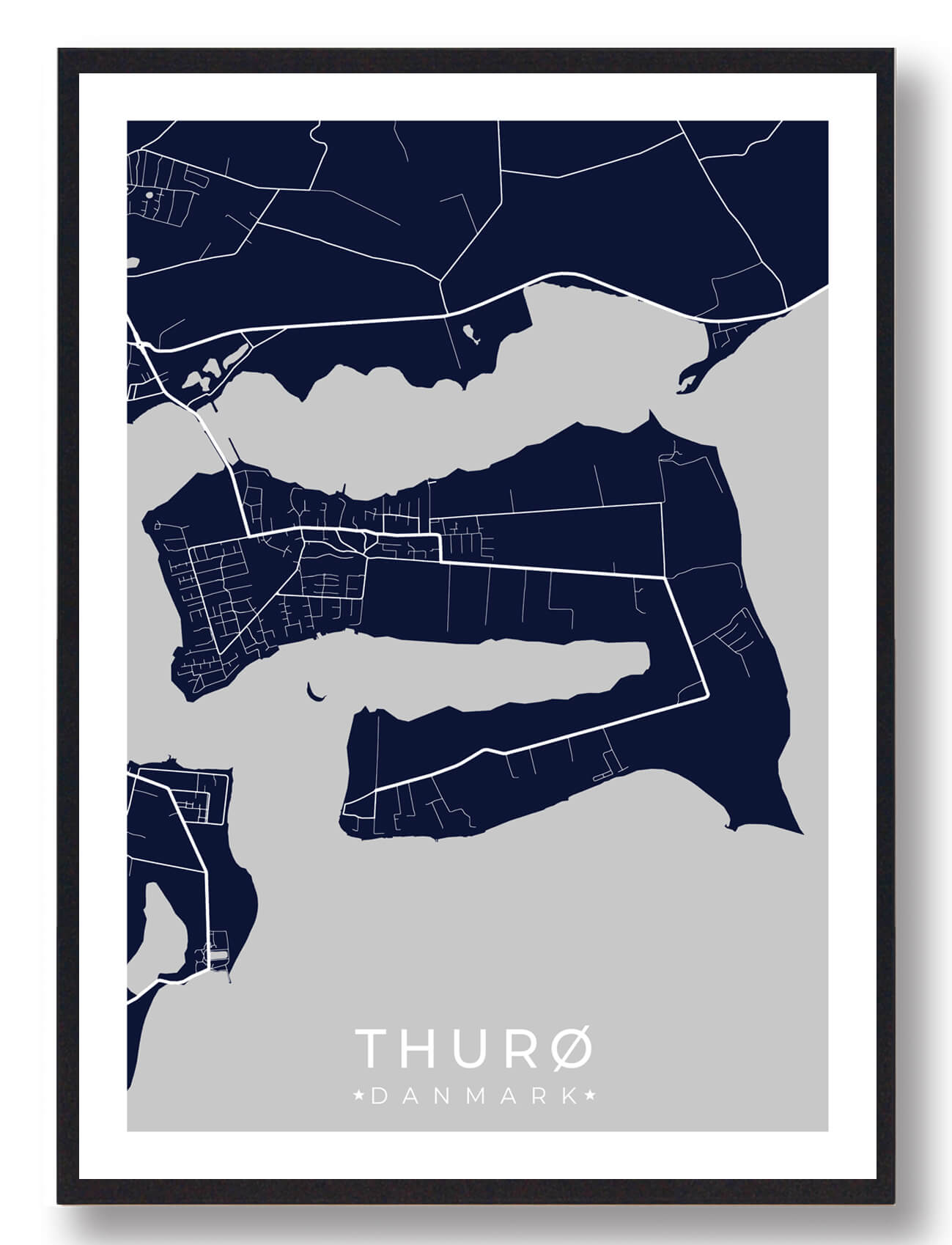 Thurø Plakat Mørkeblå  Størrelse:   15x21cm  A5