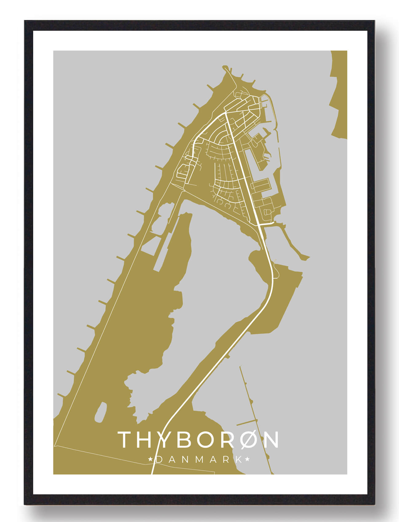 Thyborøn Plakat Gul  Størrelse:   15x21cm  A5