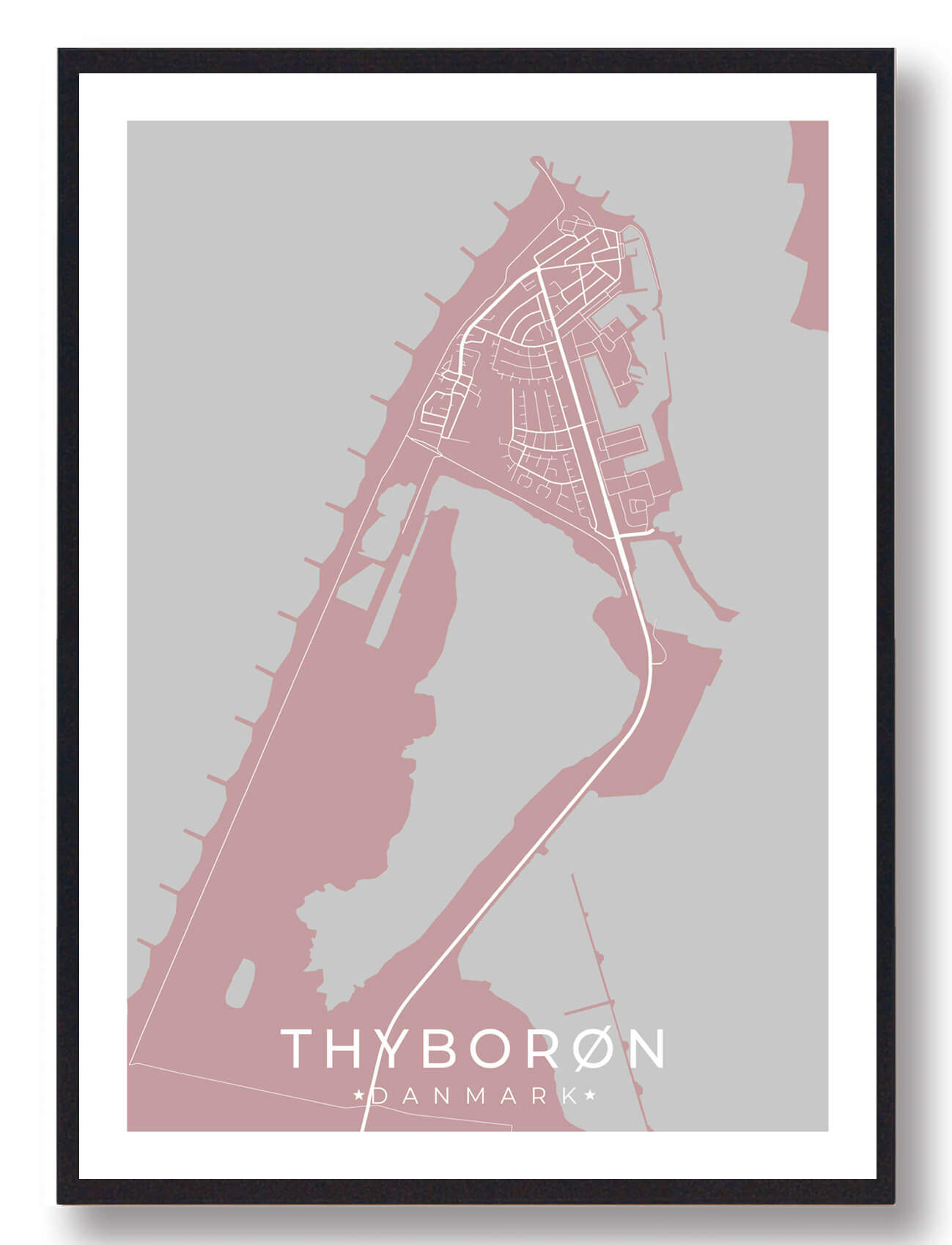 Thyborøn Plakat Rosa  Størrelse:   15x21cm  A5