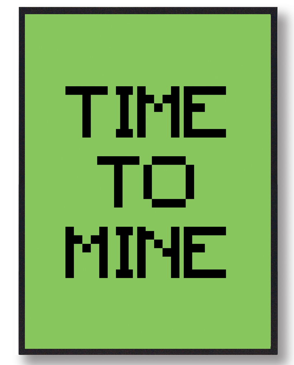 Time   Mine Minecraft Gamerplakater  Grøn   Størrelse:   21x29 7cm  A4